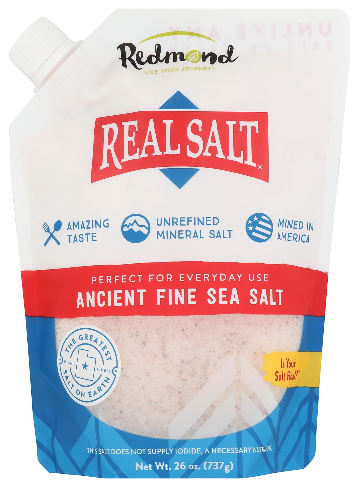 REDMOND Real Sea Salt – Natural Unrefined Gluten Free 26 Ounce (Pack of 1)