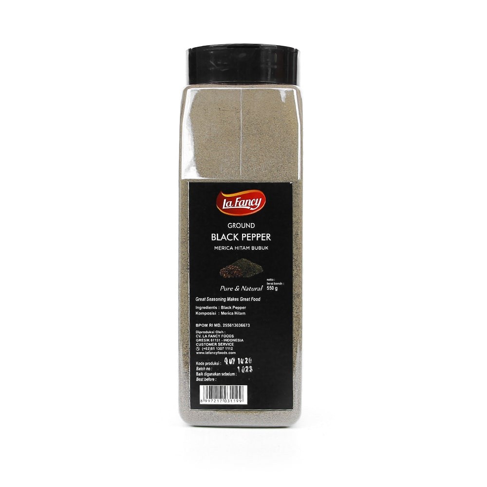 Black Pepper Powder 550g Jar Fine Ground Cooking Spice