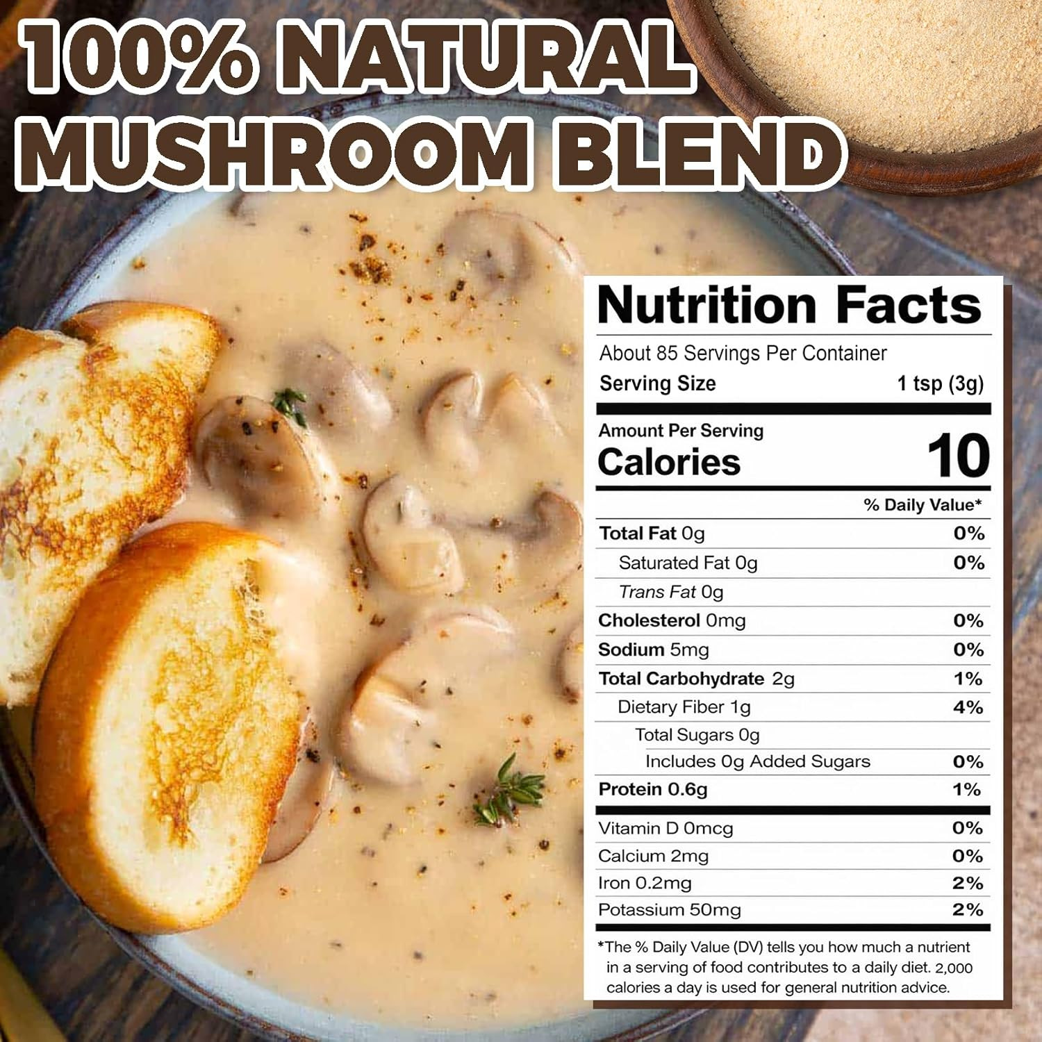 9 oz Mixed Mushroom Powder, 7-in-1 Mushroom Seasoning Blend, Made from Pure Drie