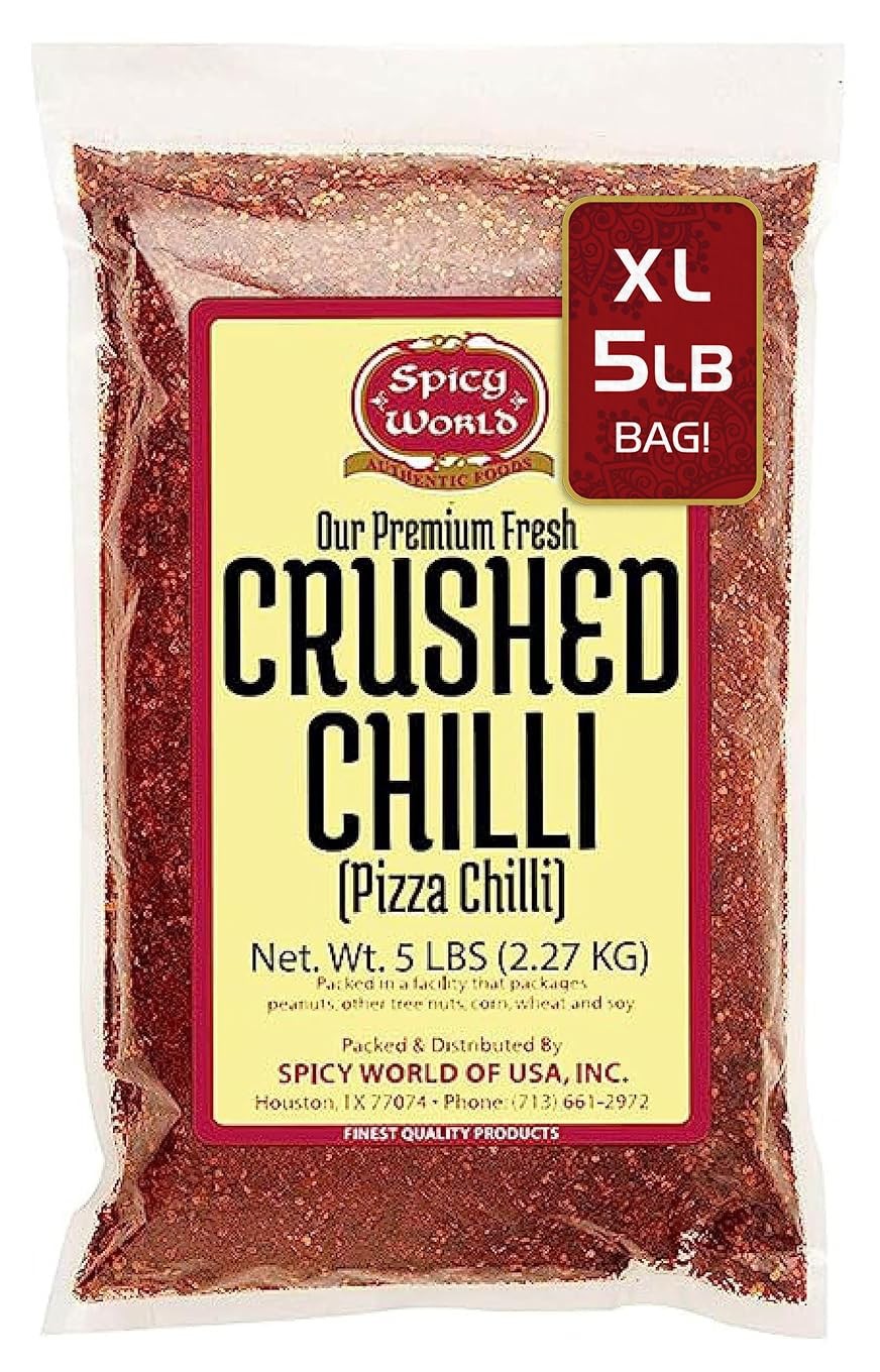 Crushed Red Pepper Flakes 5 Pound Bulk Value Pack – Chili 5 (Pack of 1)