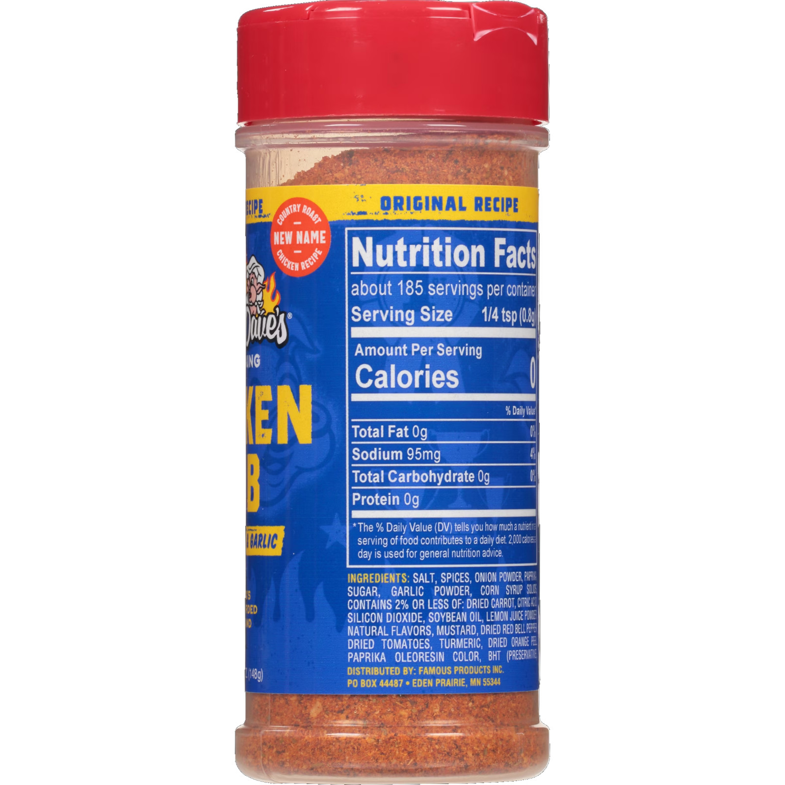 Famous Dave’s Chicken Rub Seasoning Savory Spice & Garlic 5.25 oz Pack of 3