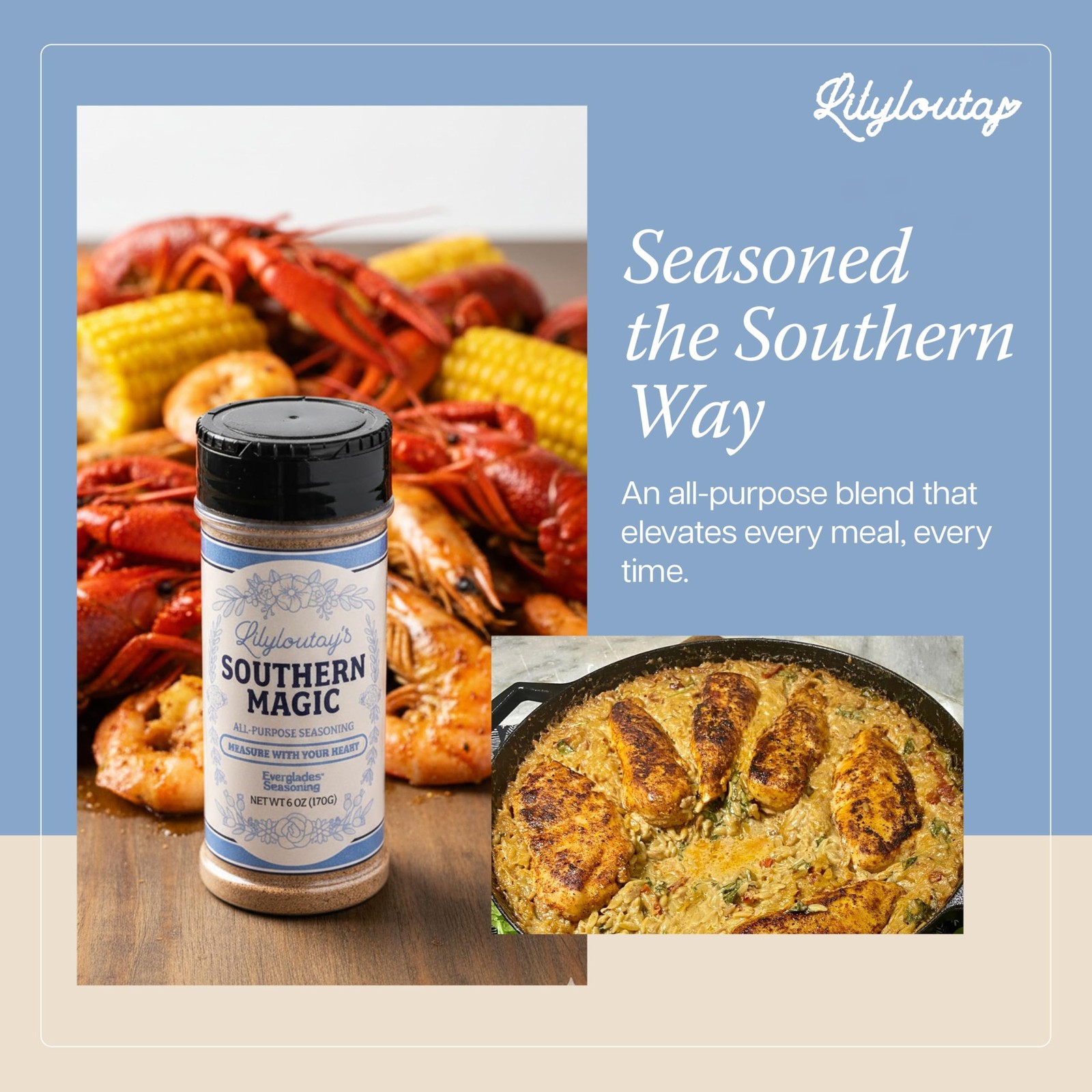 Everglades Lily Lou Tay’s Southern Magic Seasoning – 6 Ounce (Pack of 1)