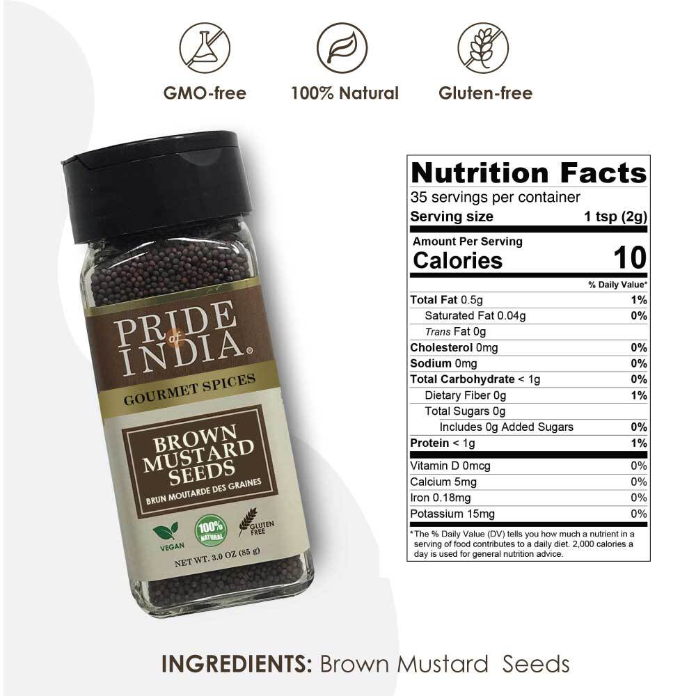 PRIDE OF INDIA Gourmet Brown Mustard Seed Whole