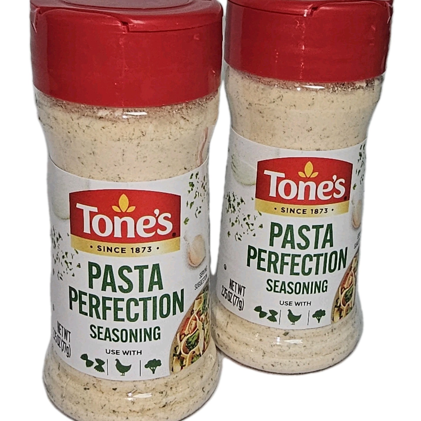 Tones Pasta Perfection Seasoning 2 Pk Garlic Herb Creamy Pasta Chicken Blend 5oz