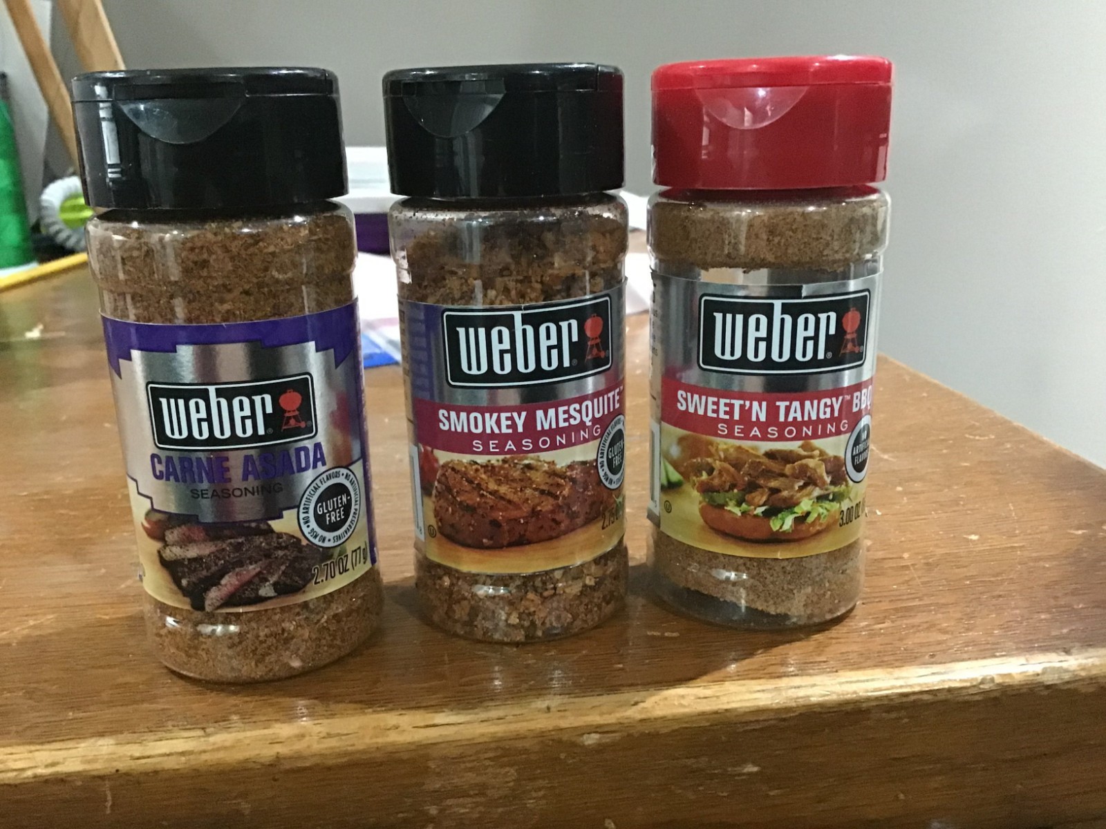 WEBER CARNE ASADA SEASONING-SWEET’N TANGY BBQ SEASONING-SMOKEY MESQUITE SEASONIN