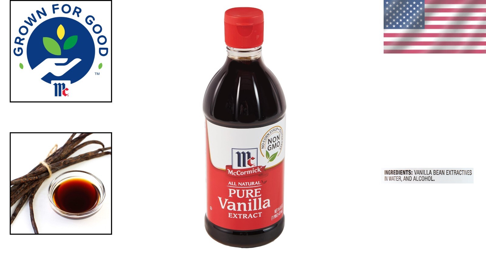 Gluten-Free Madagascar Vanilla Extract, Pure & Rich 16 fl oz for Baking Delights