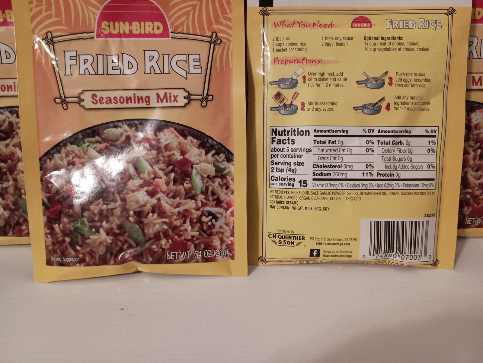 Sun Bird® Original FRIED RICE Seasoning Mix .74oz, (5 PACK (5 PACK) BB 07/2026