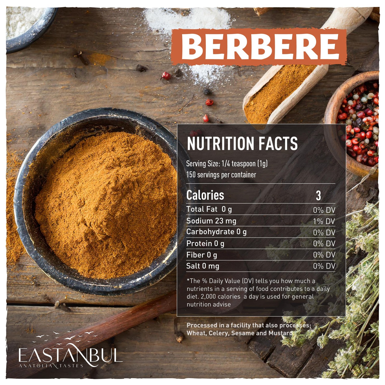 Eastanbul Berbere Spice Blend, 5.3oz Berbere Spice Ethiopian Authentic Mix, B…