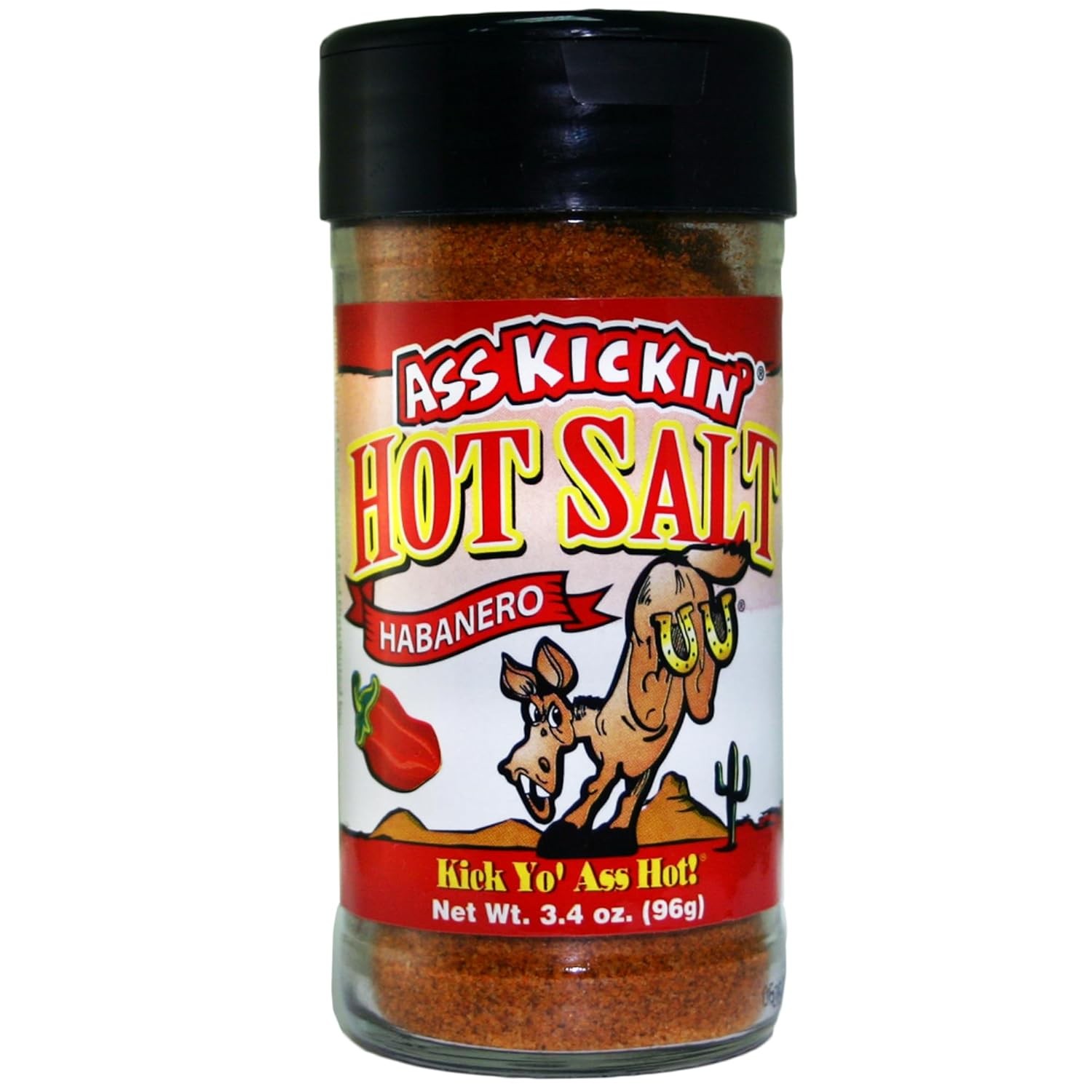 Habanero Hot Salt 3.4 Oz Shaker Jar Spicy Seasoning Flavored Hot Habanero Salt