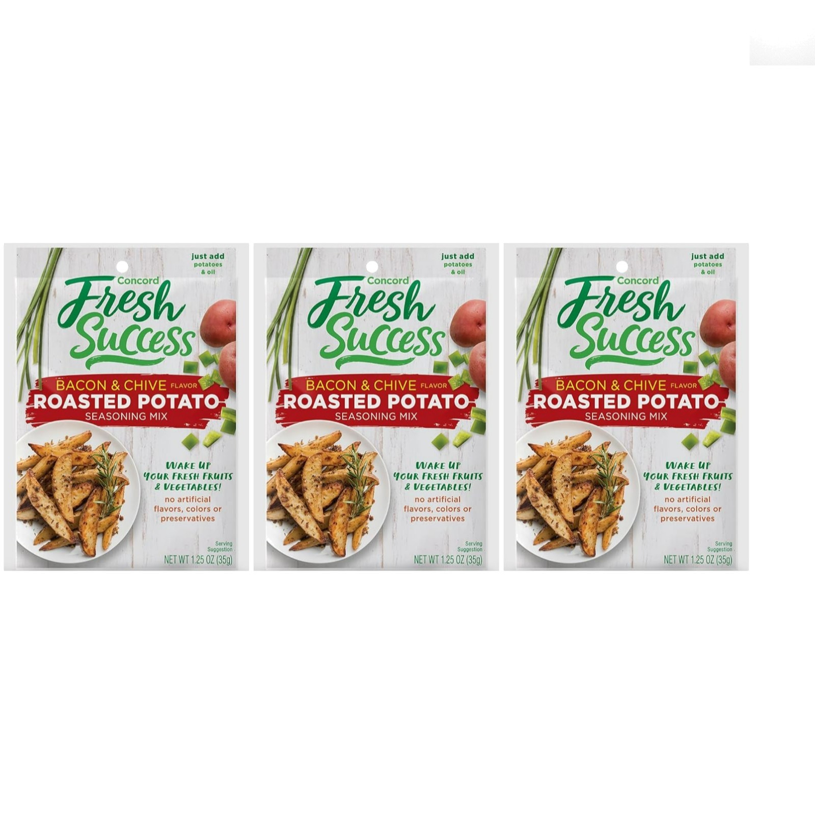 Flavorful Roasted Potato Seasoning Mix – Bacon & Chive 3 Pack, 1.25 oz Each