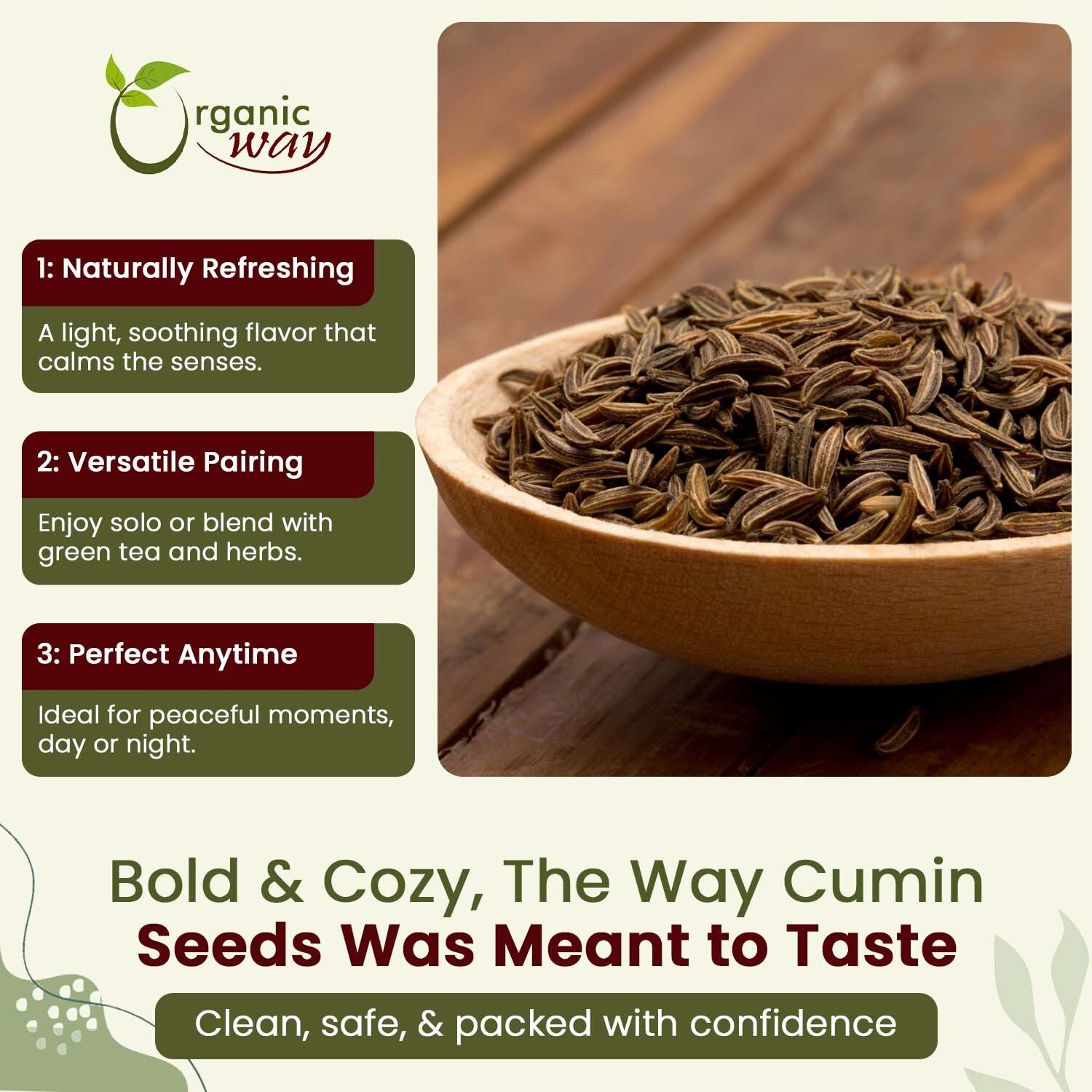 Organic Way Cumin / Jeera Seeds Whole – Organic, Kosher & USDA Certified
