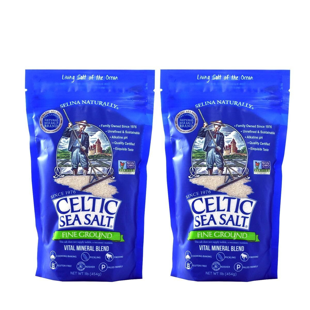 Resealable Bags, Fine Ground, 1 Pound, 2 Count