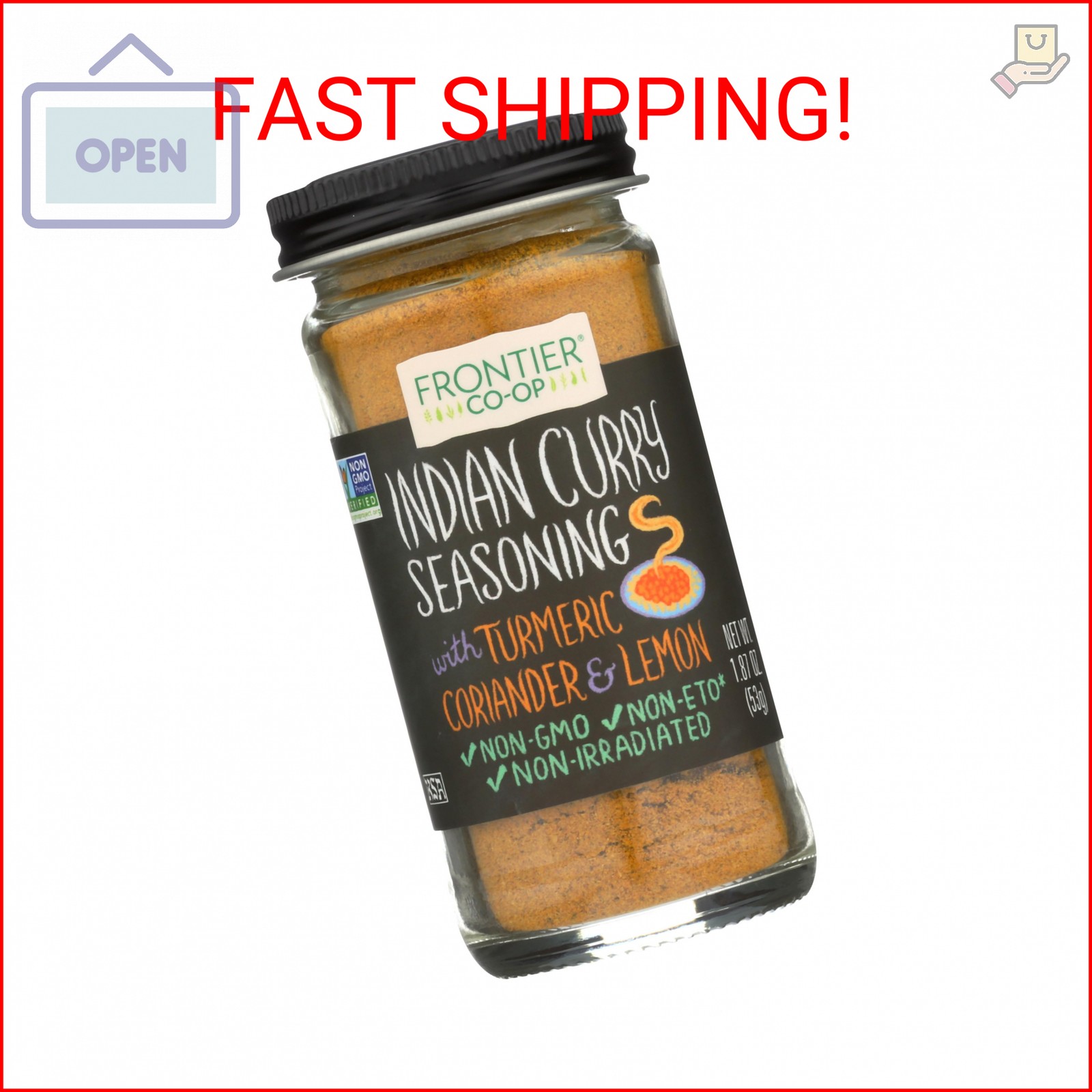 Frontier Co-op Indian Curry Seasoning, 1.87 Ounce Bottle, Complex Flavor with Tu