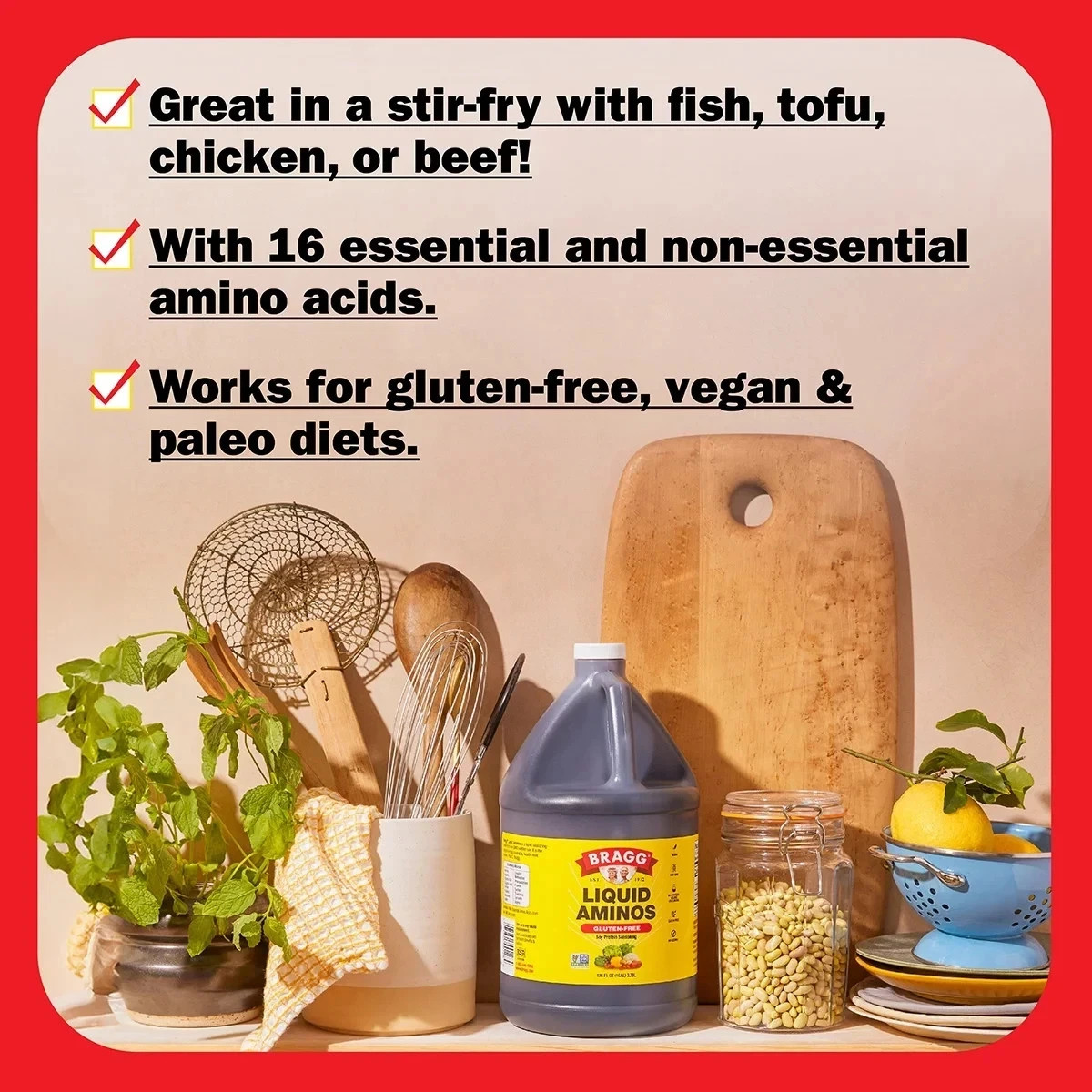 Bragg Gluten-Free Liquid Aminos Soy Protein Seasoning 2-Pack 16 fl oz Each