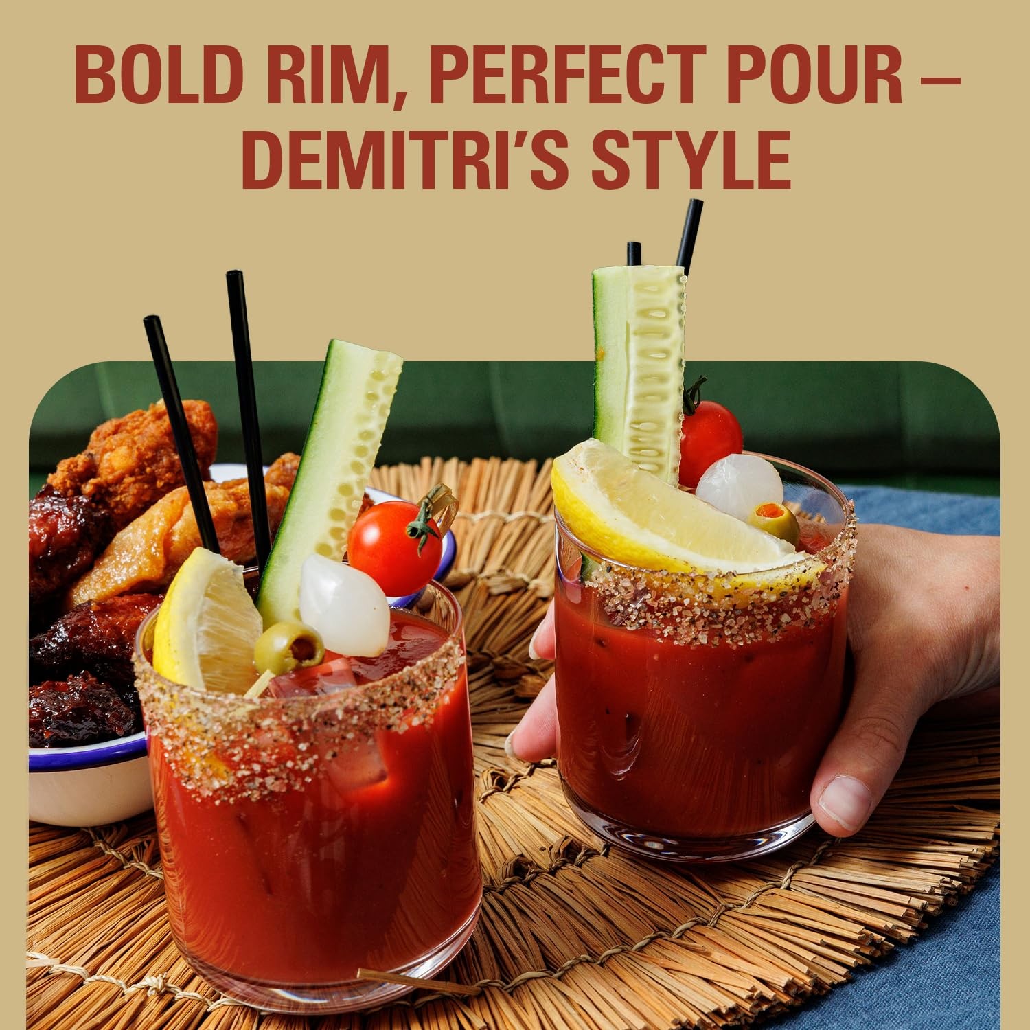 Demitri’s RimShot Bloody Mary Rim Salt – Made With Hawaiian Sea Salt & Smoked…