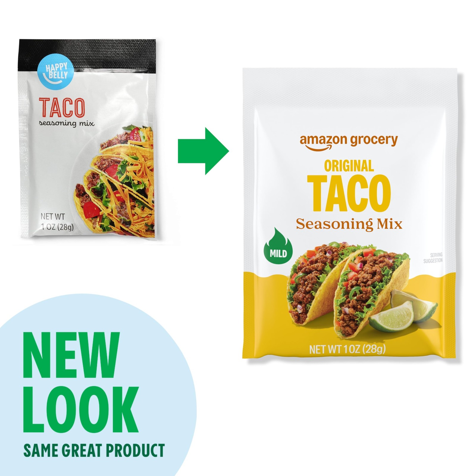 Amazon Grocery, Taco Seasoning Mix, Mild Heat, 1 Oz 1 Ounce (Pack of 1)