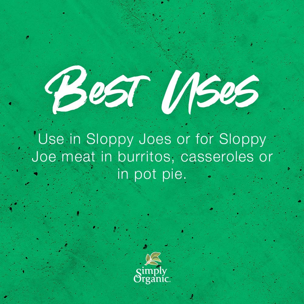 Simply Organic Sloppy Joe Seasoning Mix Organic Gluten Free Vegan 1.41 Oz 12 …