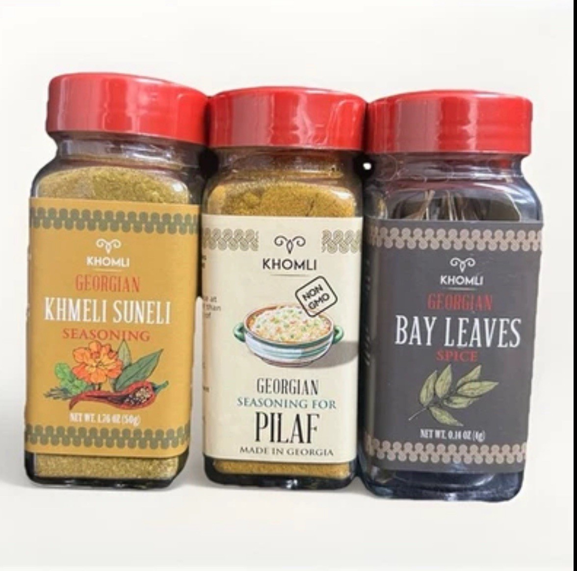 Khmeli Suneli Pilaf Rice Seasoning & Bay Leaf Seasoning Bundle Khomli Non GMO