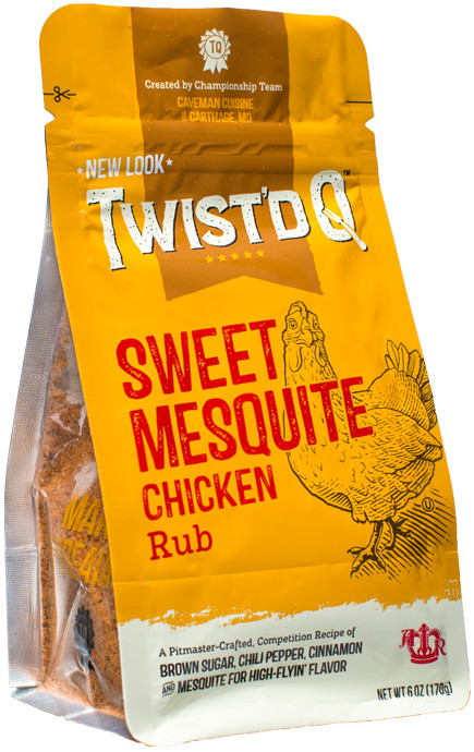 Twist’d Q Sweet Mesquite Chicken Rub Caveman Cuisine American Royal, 6 Oz.