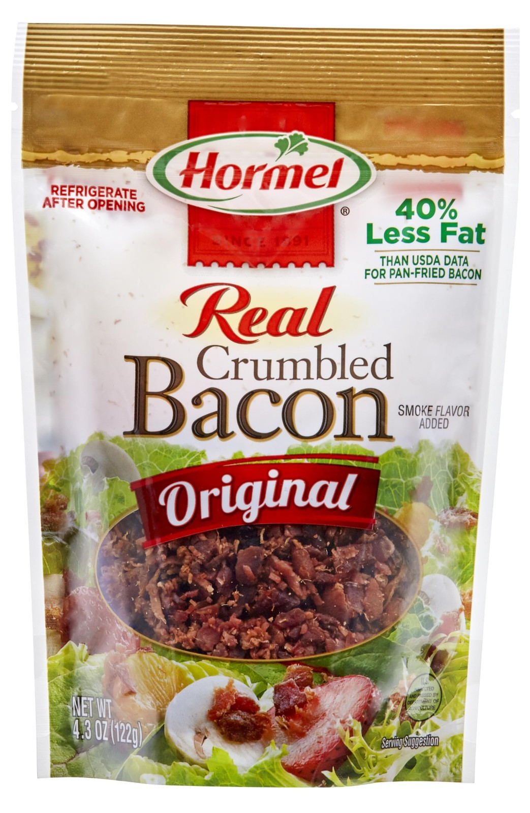 Real Bacon Crumble Topping 4.3 Oz Pouch Shelf Stable Ready To Eat