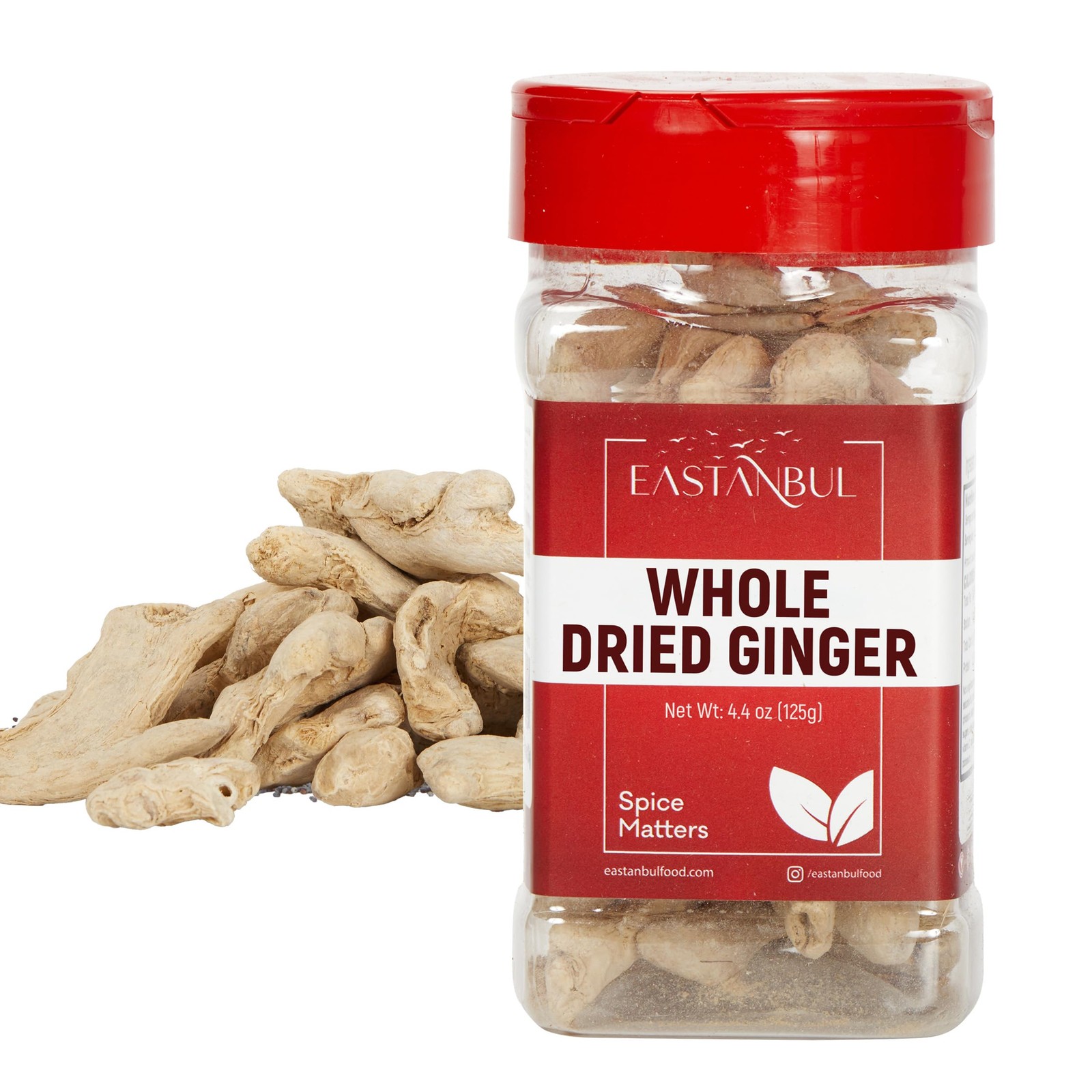 Eastanbul Dried Ginger Root, 4.4oz, Dry Whole, Perfect for Tea, 125g
