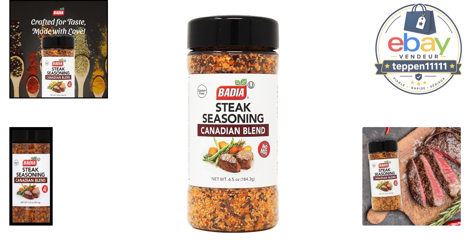 Steak Seasoning 6.5 oz, Garlic, Salt, Spice Mix, Paprika, Smoky Rub