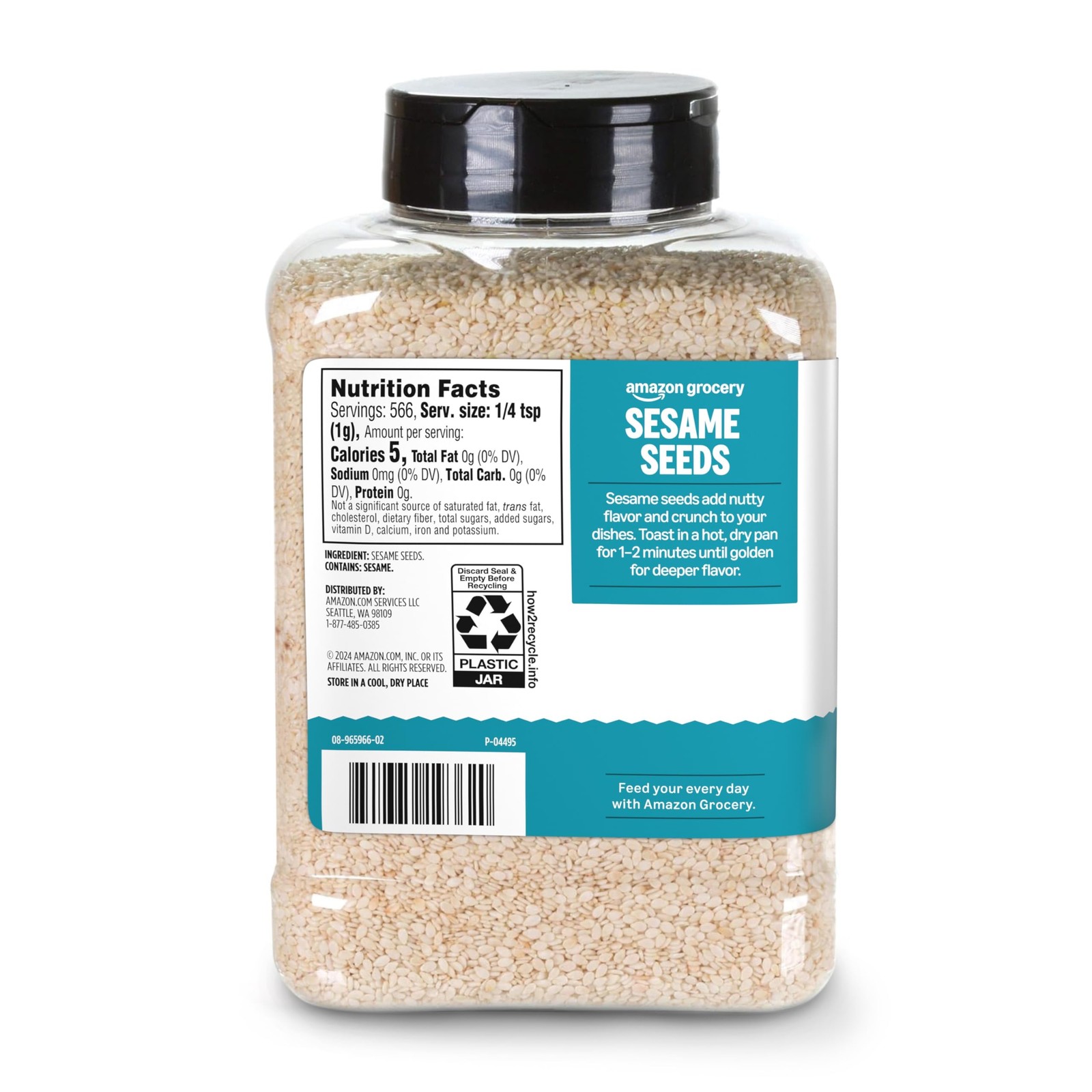 Amazon Grocery, Sesame Seeds, 20 Oz 20 ounce (Pack of 1)