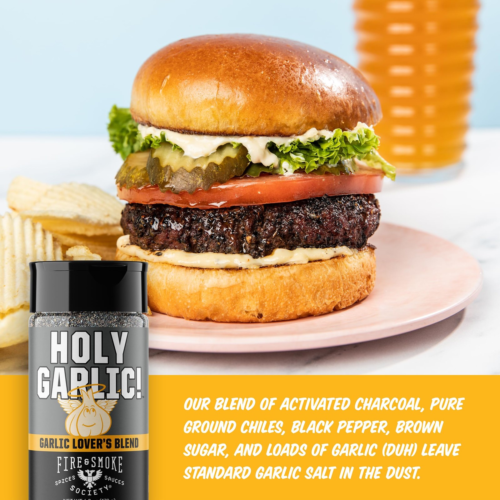 Fire & Smoke Society Holy Garlic All Purpose Seasoning BBQ Rubs 6 oz