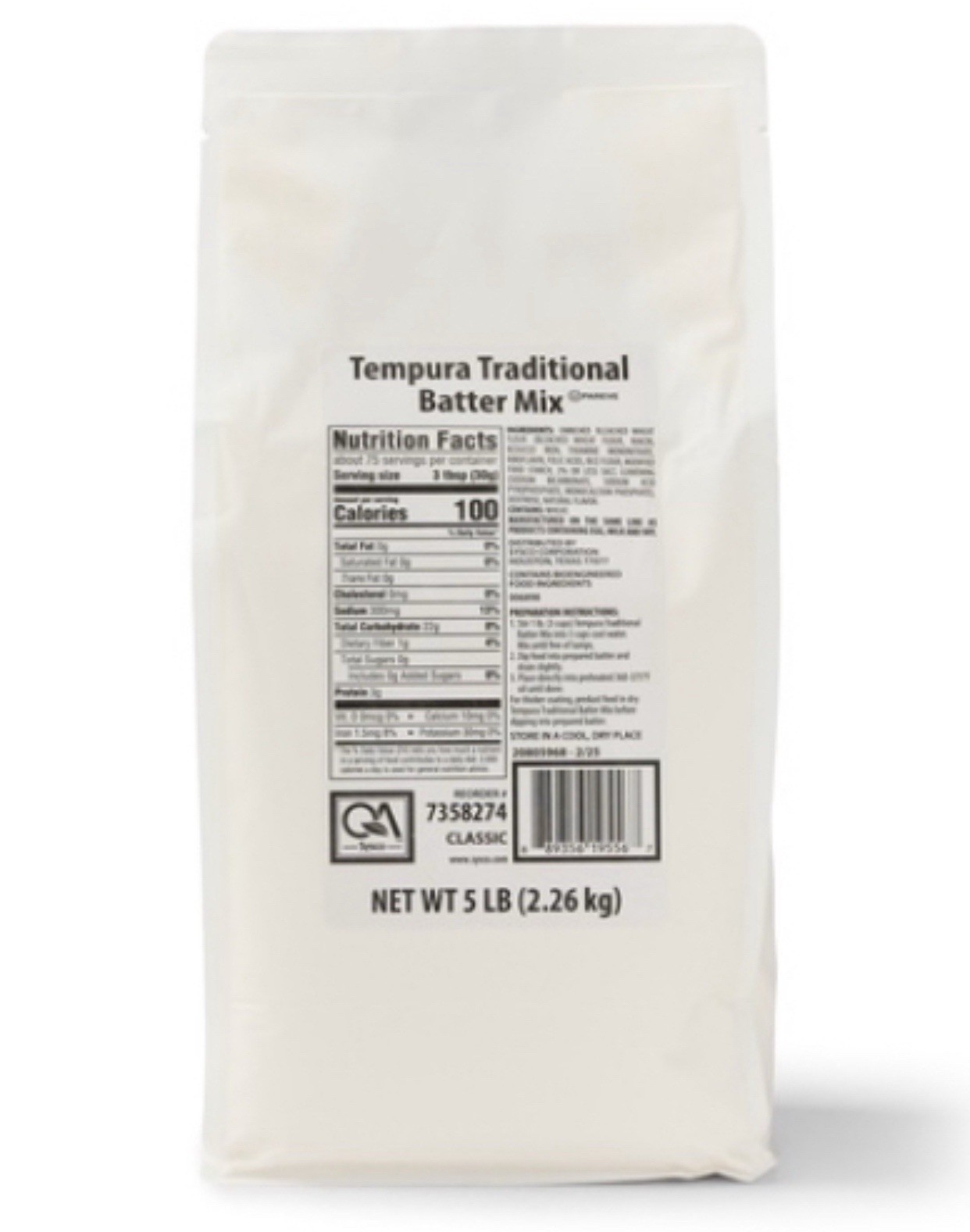 Jade Mountain Classic Tempura Batter Mix Traditional 5 lb. Bag ~ Kosher
