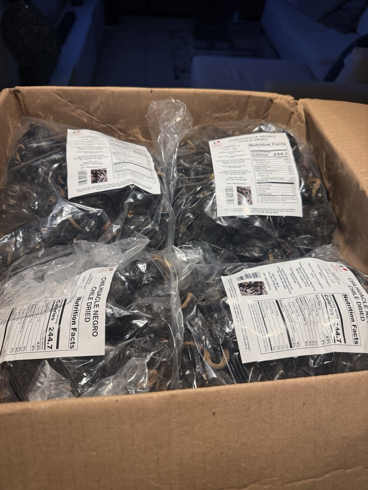 CHILHUACLE Black Dried Chile Pepper 11 LBS Case 100 % Natural FREE Shipping USA