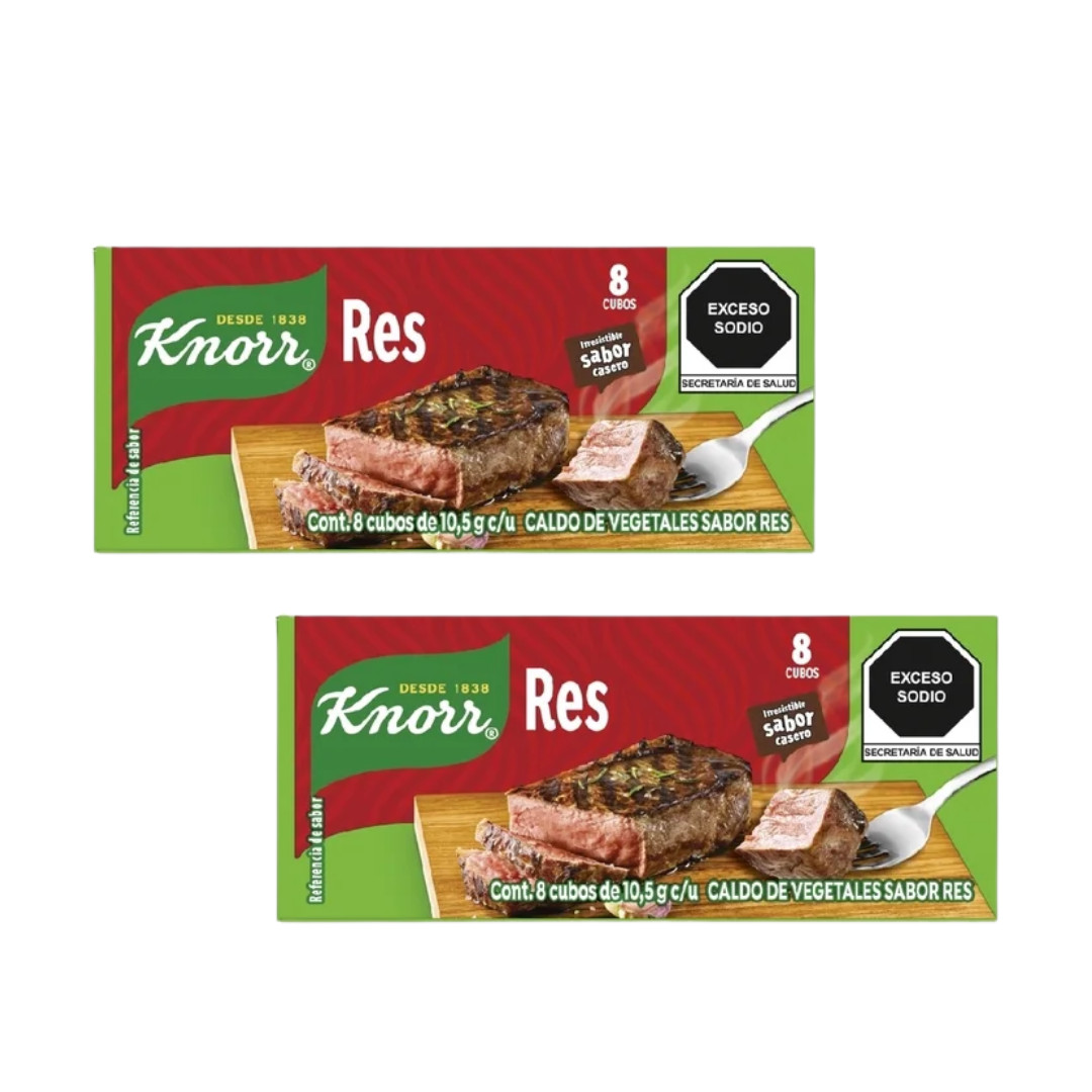 Knorr Rib Bouillon Cubes 8 Count Each Mexican Caldo de Costilla 2 Pack