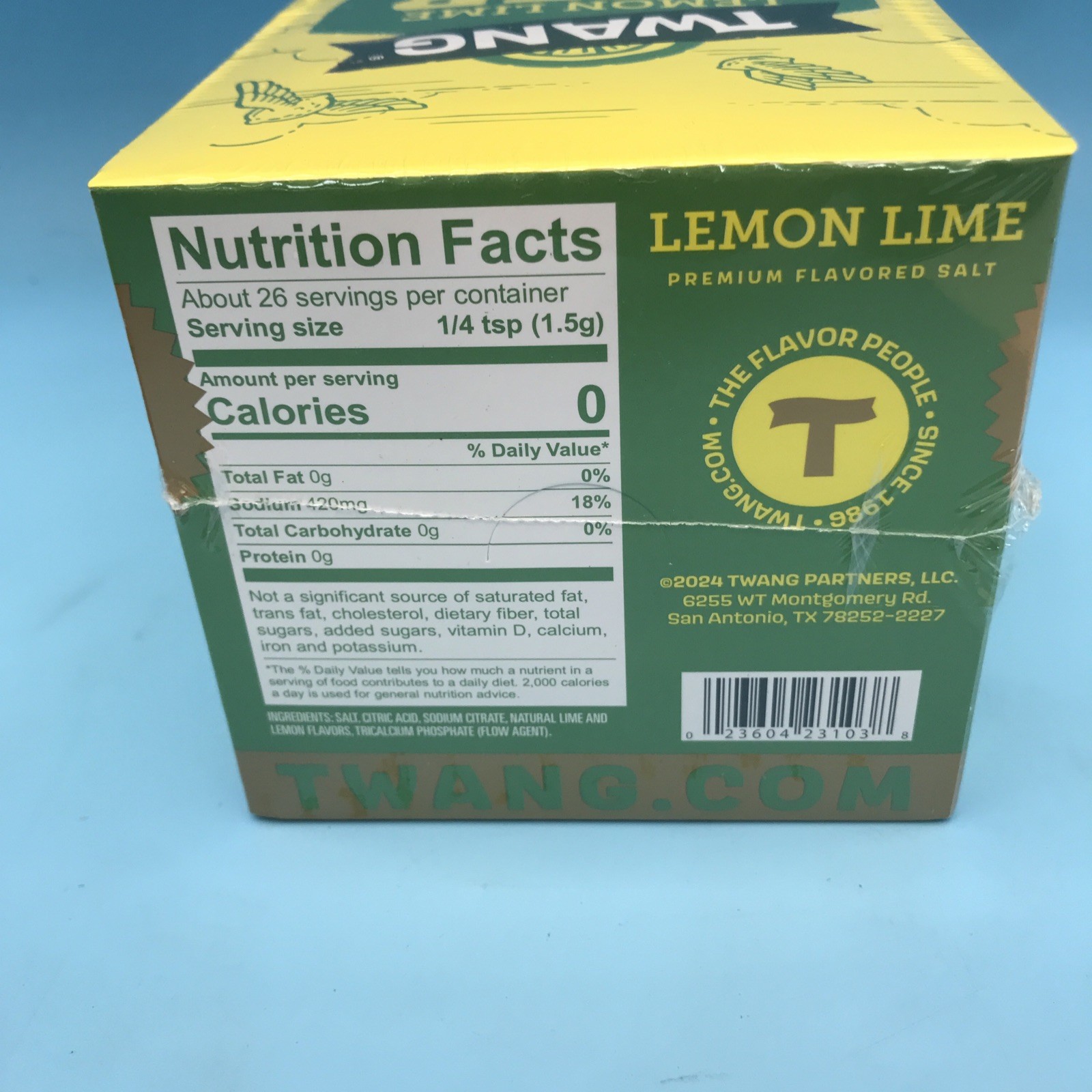 Twang the Original Beer Salt Lemon Lime 1.4 oz Bottles Bulk 24 Count Box