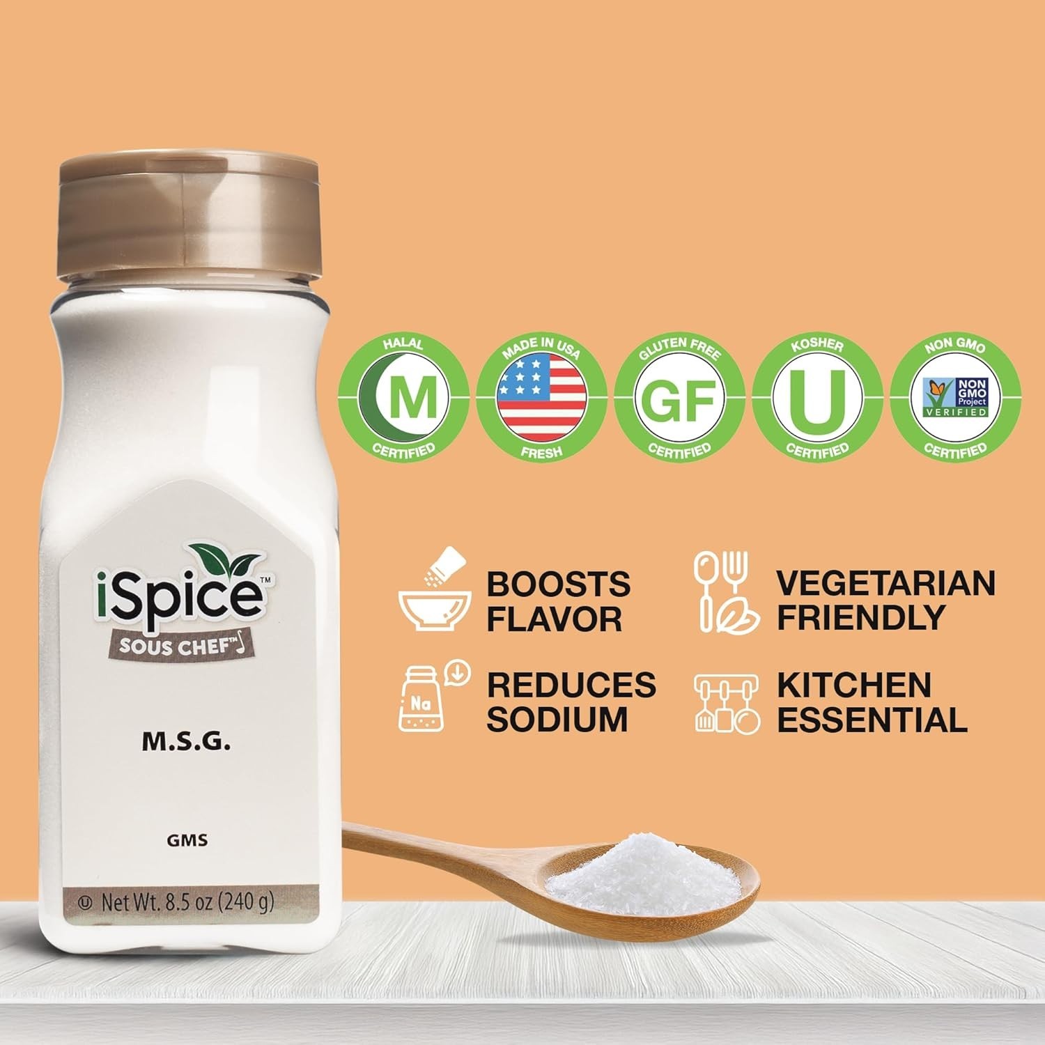 MSG Seasoning, Flavour Enhancer MSG Powder,8.5Oz (240G)