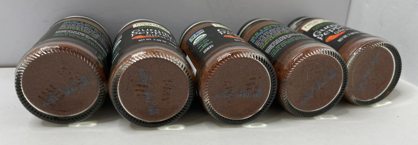 Frontier Co-op Organic Guajillo Peppers Ground 2.08oz Lot 5 Jars BB MAR 2029