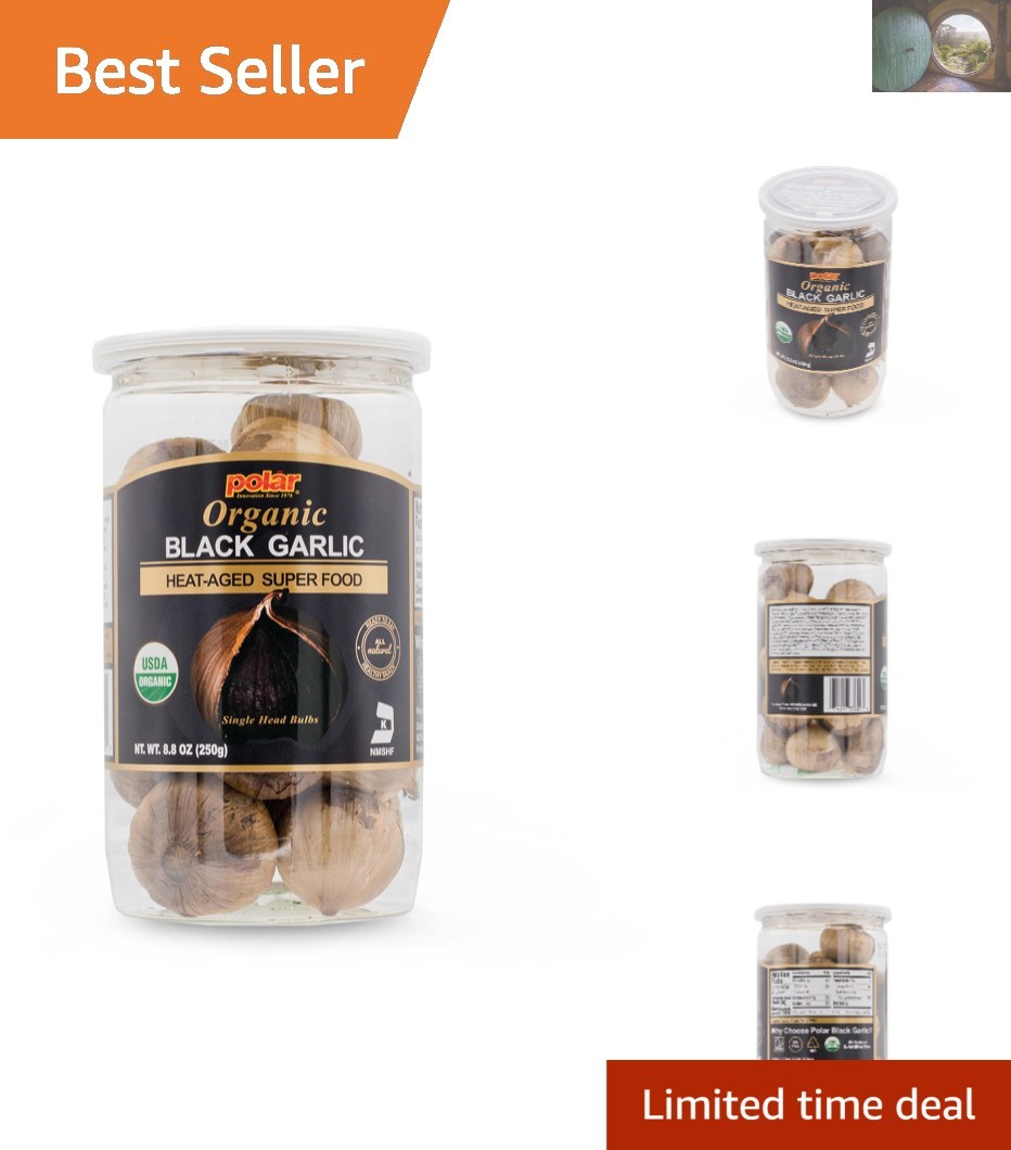 8.8oz Organic Black Garlic Bulbs – Sweet & Savory Ready-to-Eat Gourmet Treat