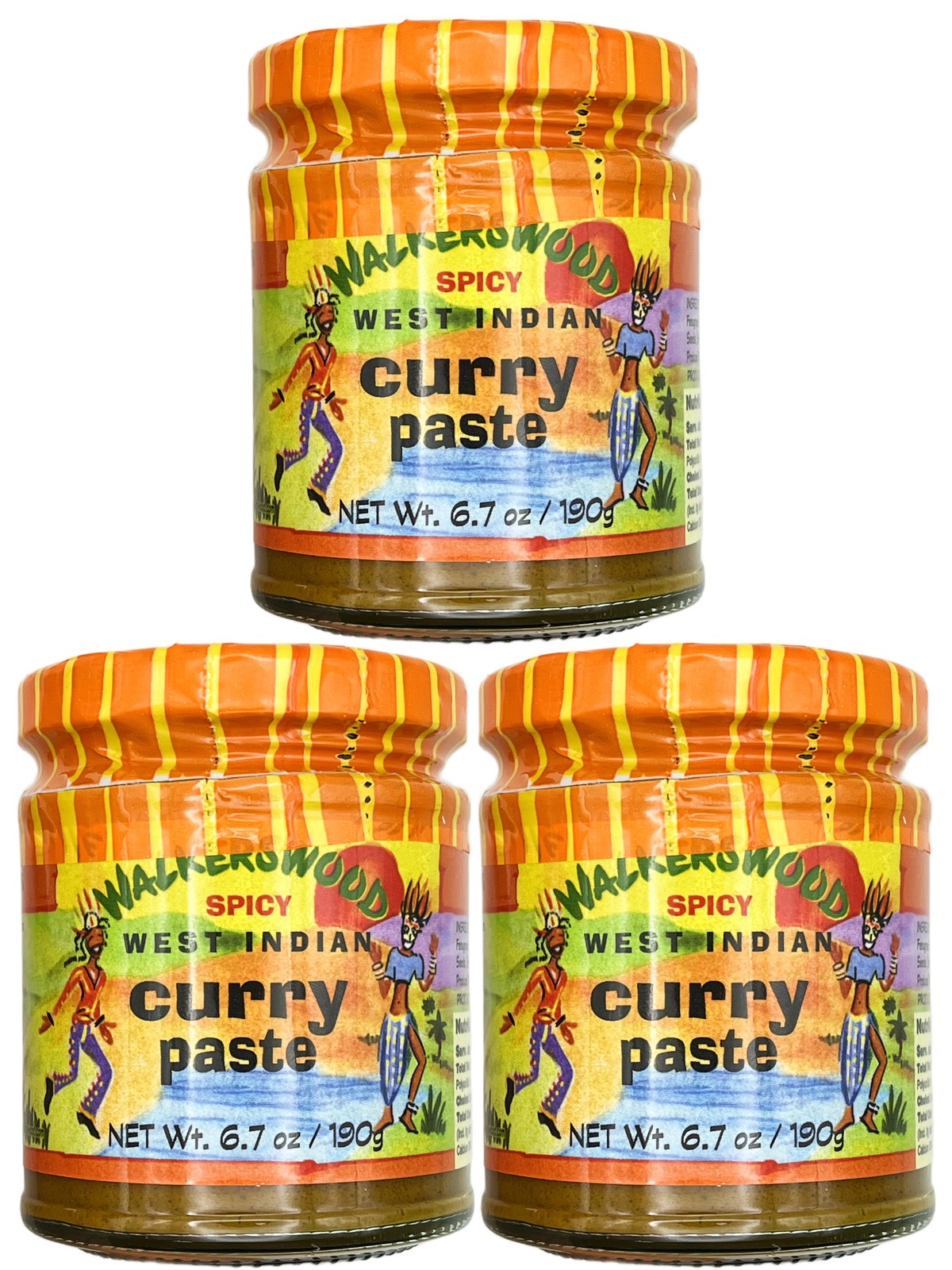 Walkerswood Spicy West Indian Curry Paste 6.7 oz Pack of 3