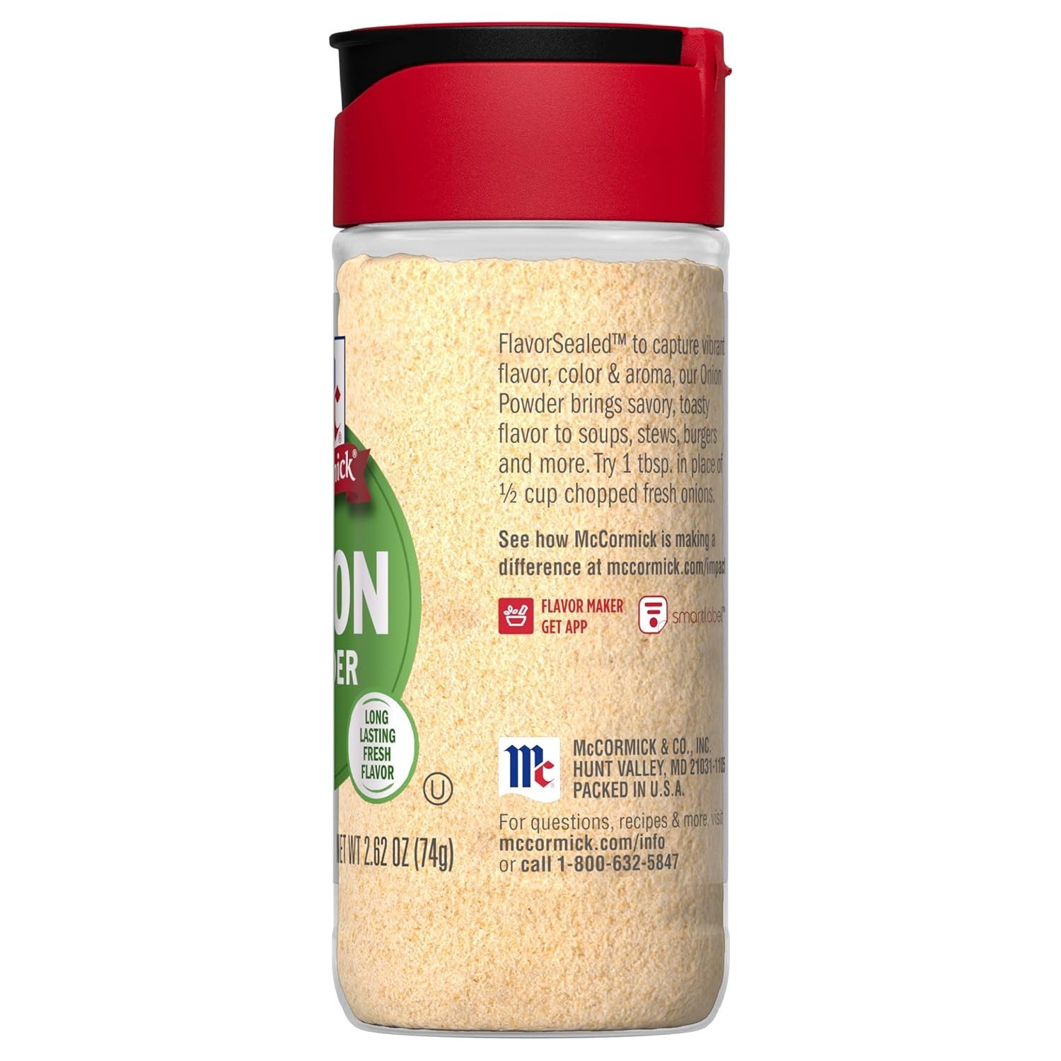 McCormick Onion Powder, Non GMO, Made with Fresh, Whole, Onions, For Bringing Co