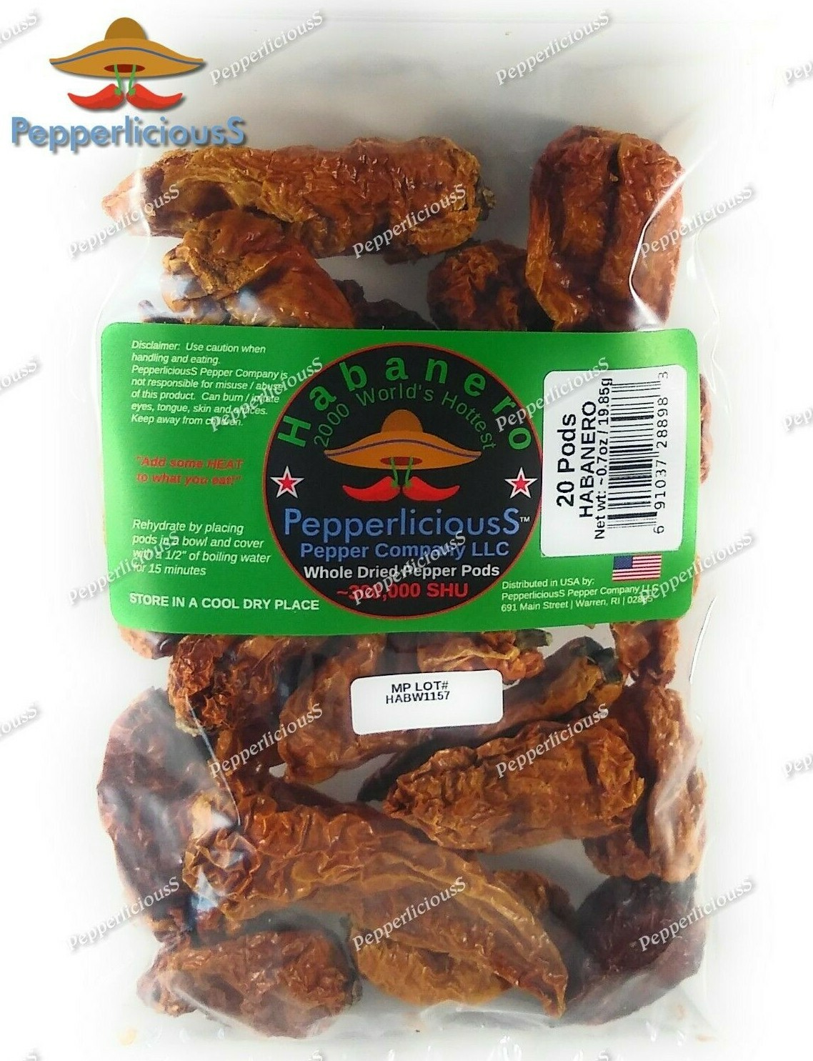 20 PODS HABANERO Red Savina – 2000 Guinness Worlds Hottest – Whole Dried Pods