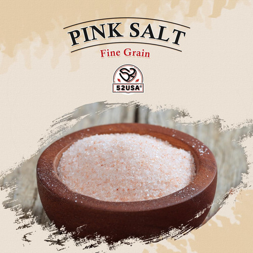 52USA Fine Grain Himalayan Pink Salt, 1 lb Resealable 16 Ounce (Pack of 1)