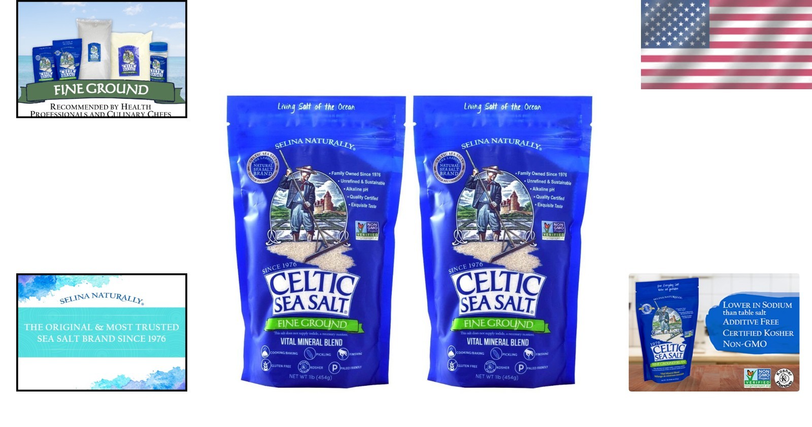 Gourmet Fine Ground Sea Salt – Nutritious 16 oz Resealable Bags, No Additives