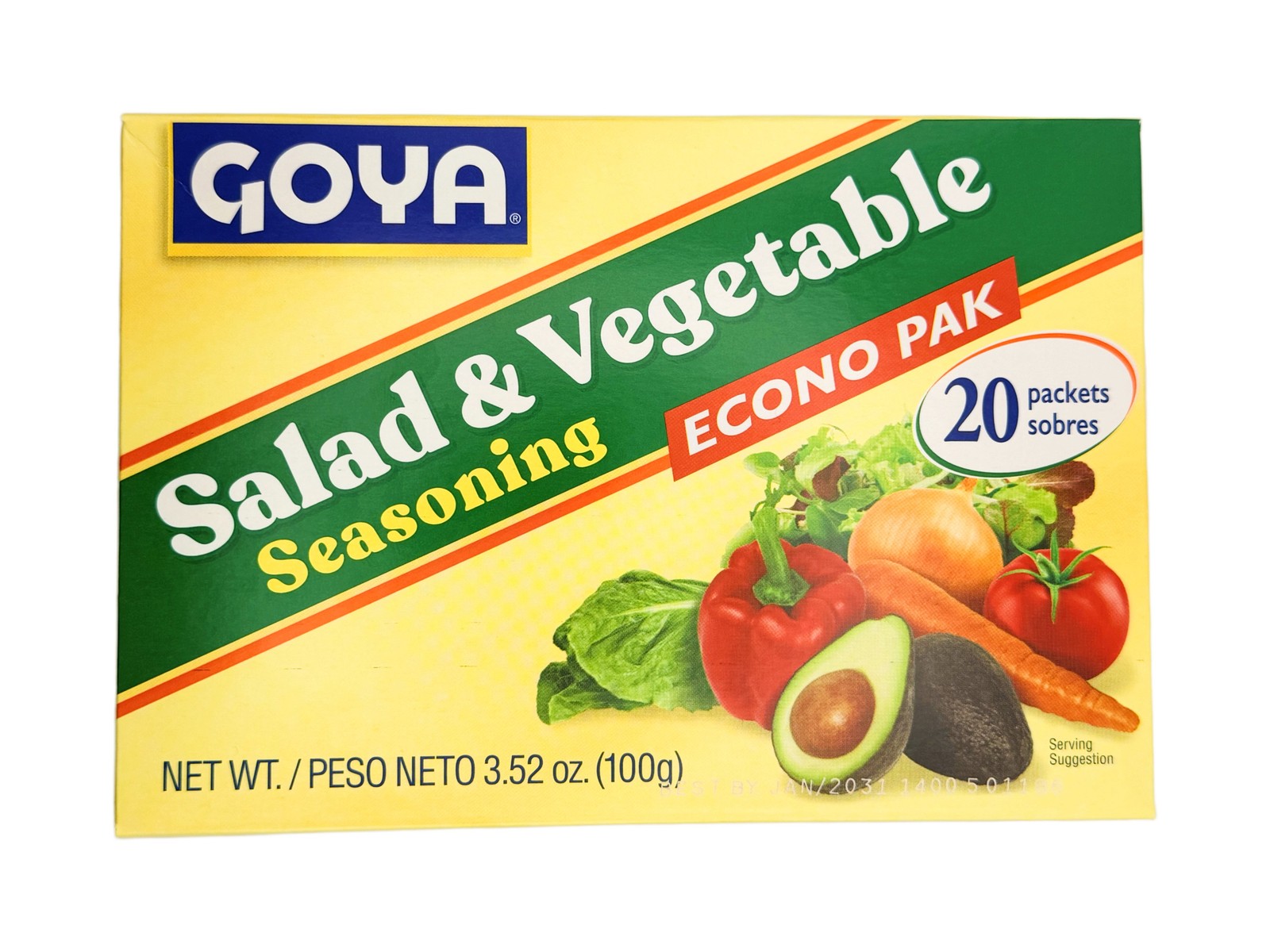 Goya Salad & Vegetable Seasoning, 20-envelopes, 3.52 OZ PACK OF 2