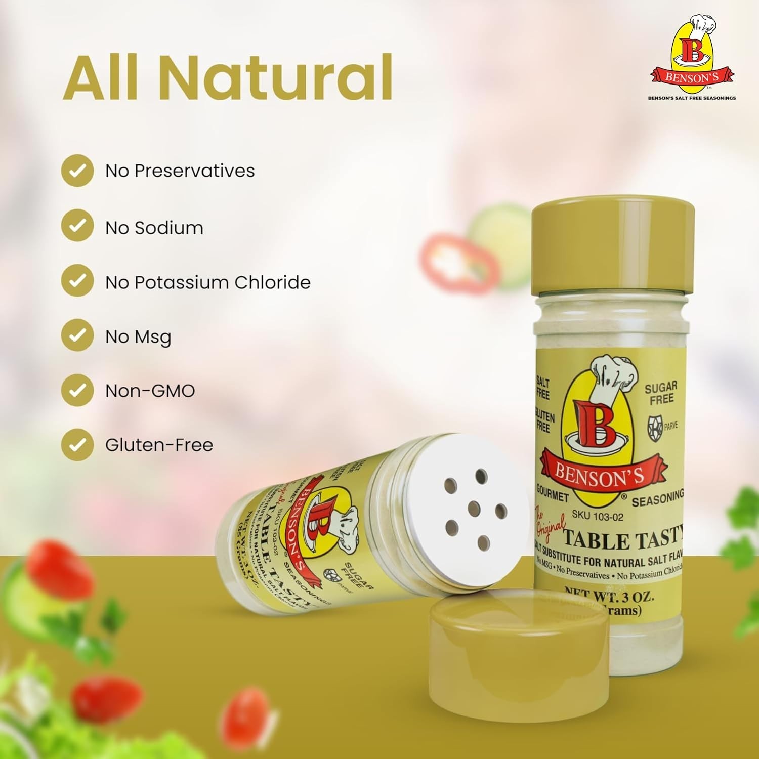 Benson’s Table Tasty Salt Substitute – Salt-Free Seasoning