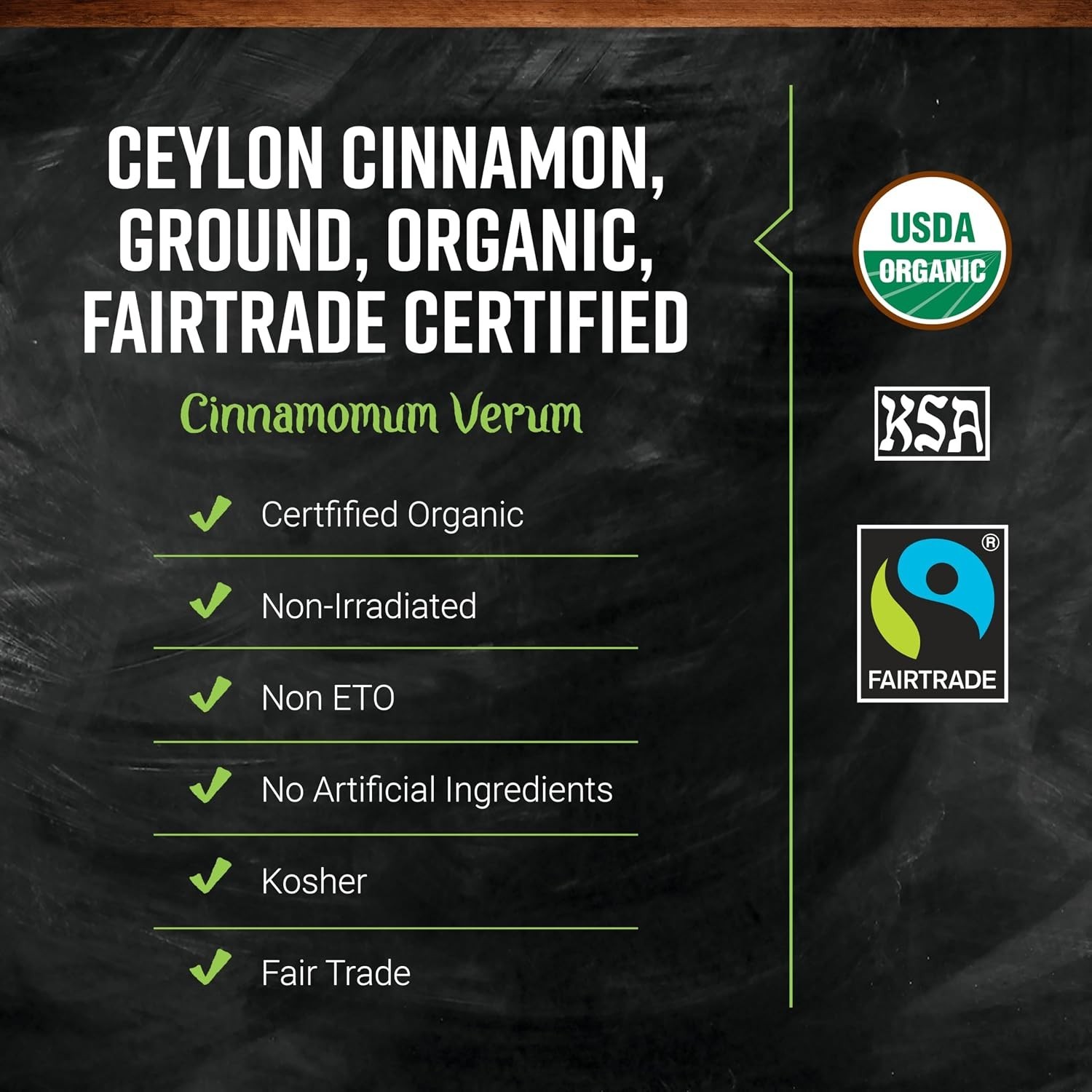 Organic Ceylon Cinnamon, Ground, Fairtrade Certified, 16 Oz, Bulk Bag – “True…