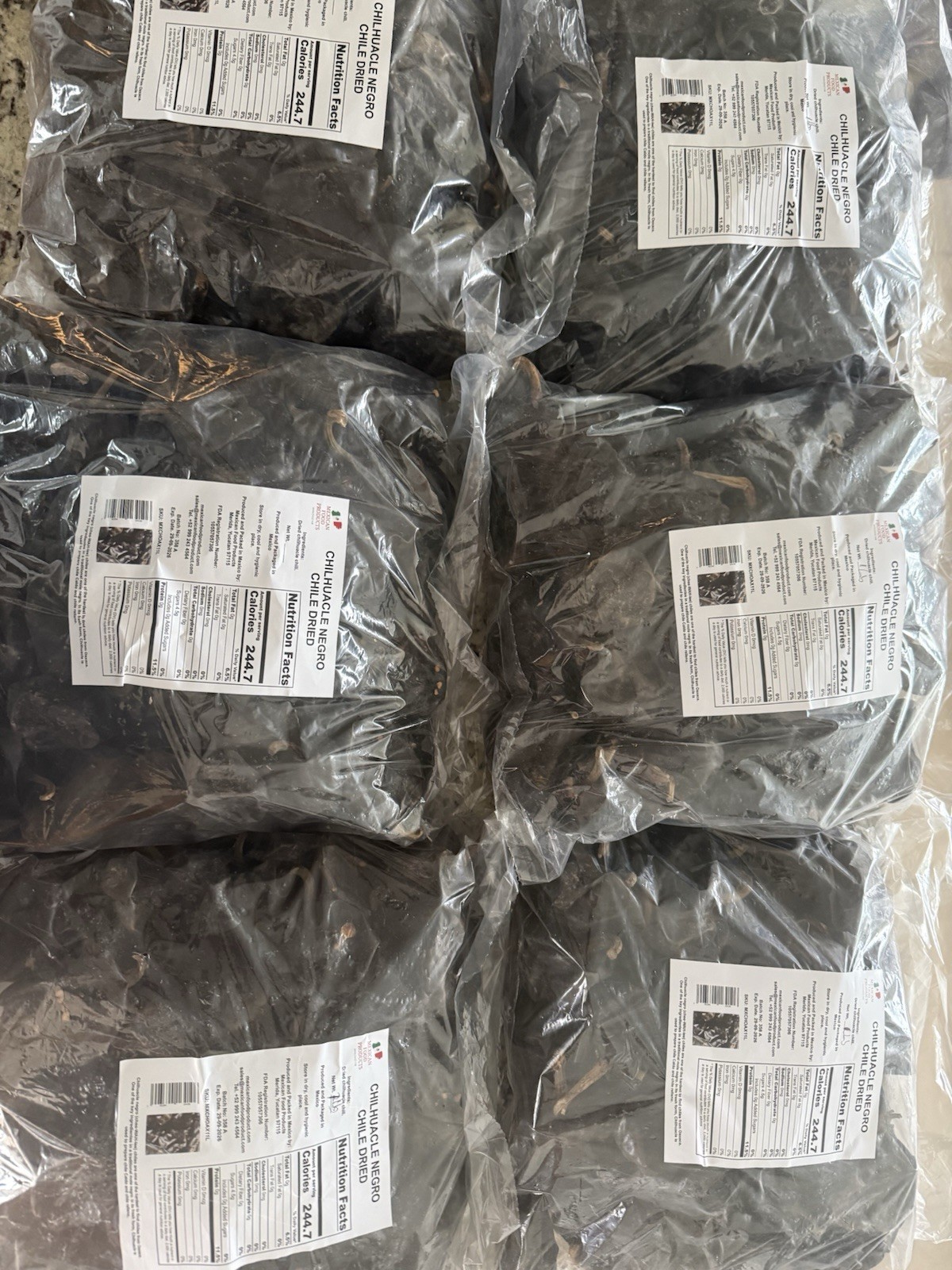 CHILHUACLE Black Dried Chile Pepper 11 LBS Case 100 % Natural FREE Shipping USA