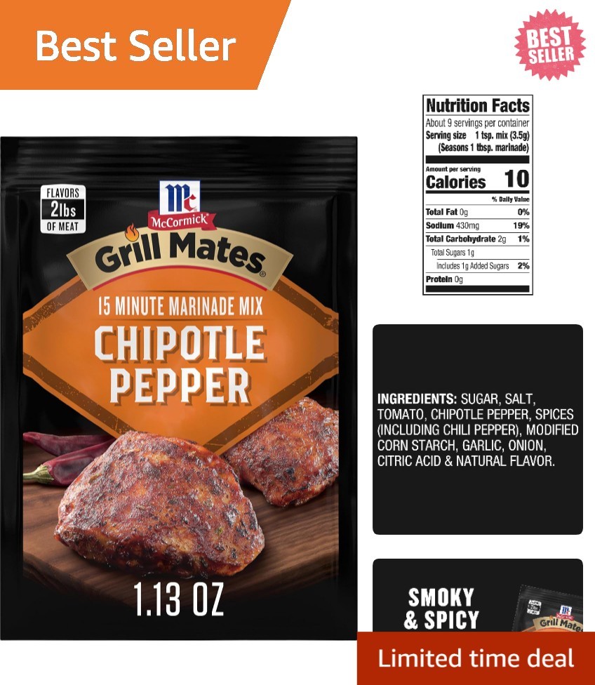 McCormick’s Chipotle Pepper Marinade Mix, 1.13 oz – Perfect for Chicken & Pork
