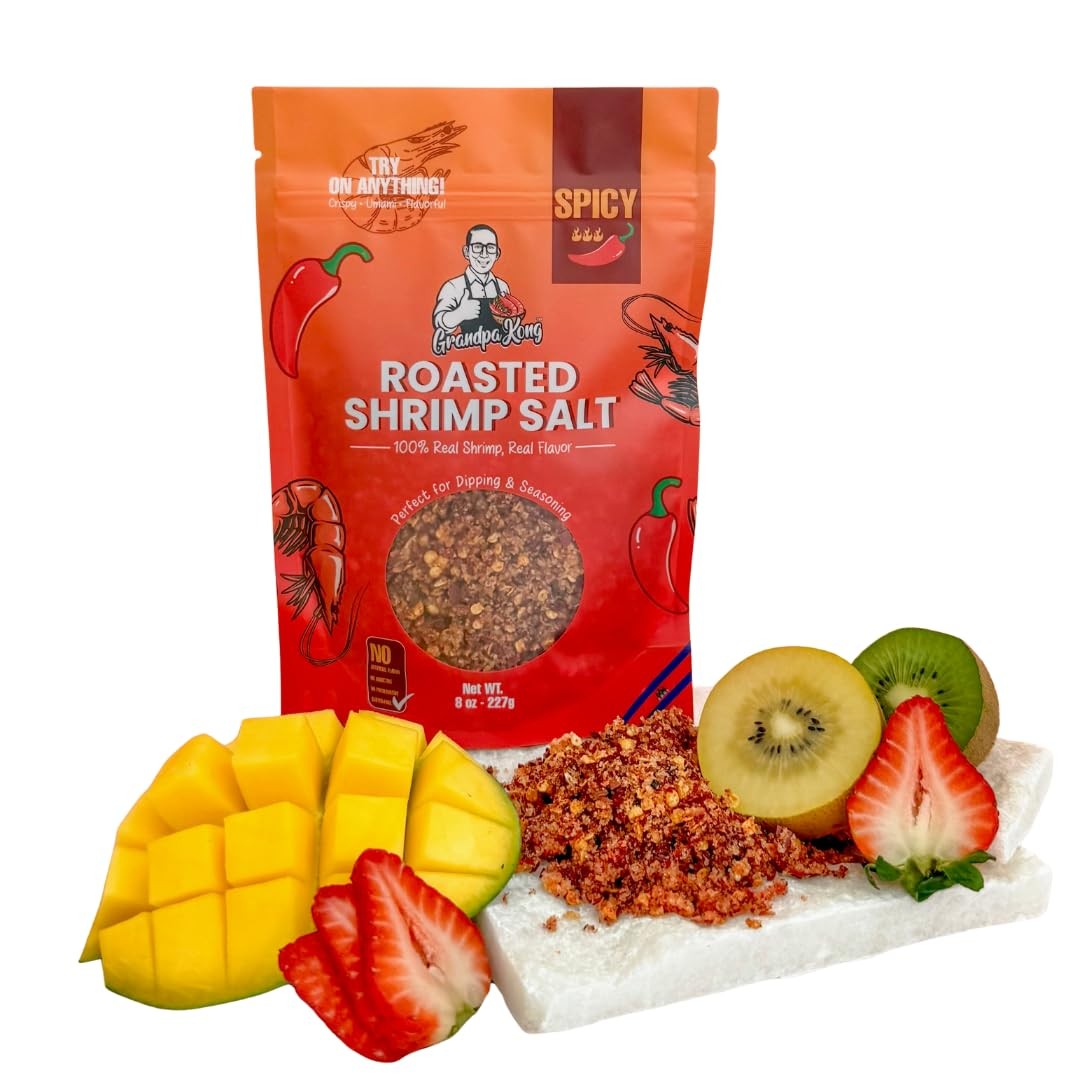 GrandpaKong Roasted Shrimp Salt (SPICY) – Crispy Chili Shrimp Salt Seasoning,…