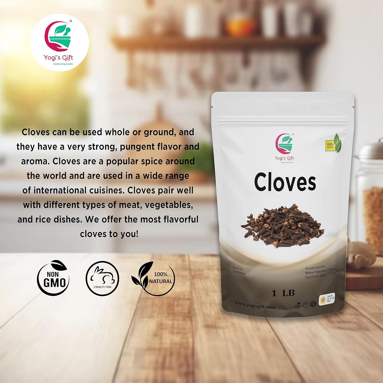 Yogi’S Gift Cloves Whole 1 Lb Bulk, Hand Picked Premium Quality Clove, Perfect f