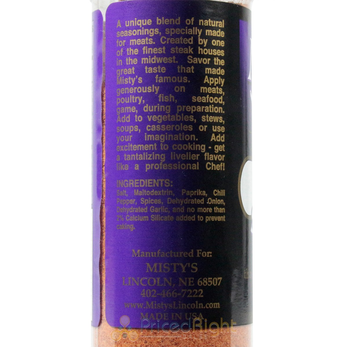 Misty’s Steakhouse Cajun Seasoning Gluten Free No MSG 3 Ounce Shaker Bottle