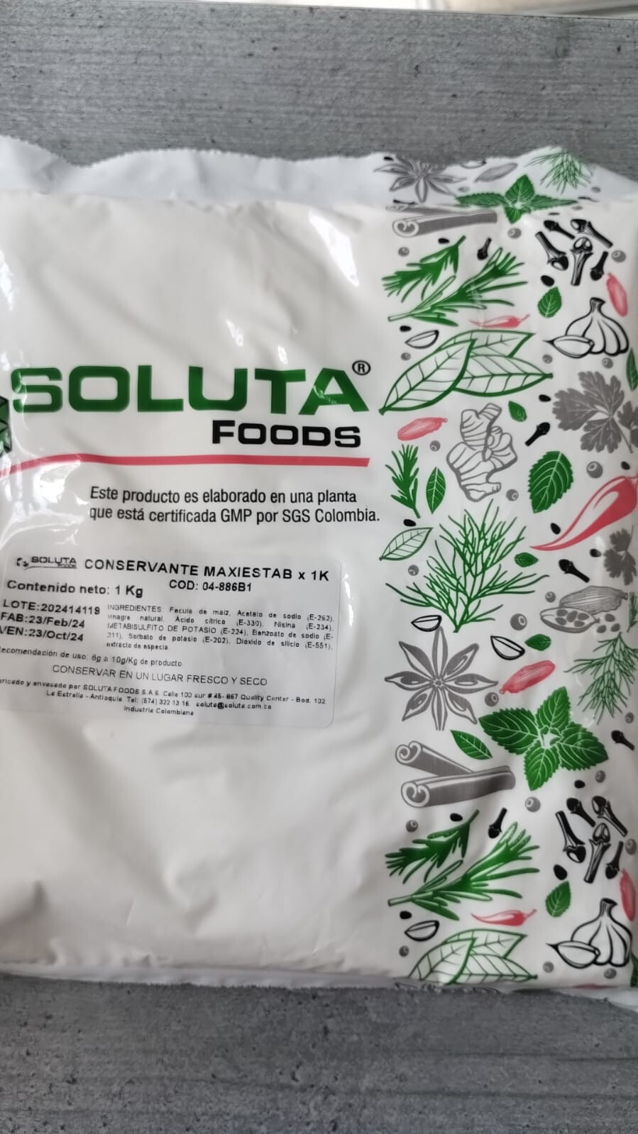 Colombia Maxiestab food preservative 1kg 2.2lb Conservante