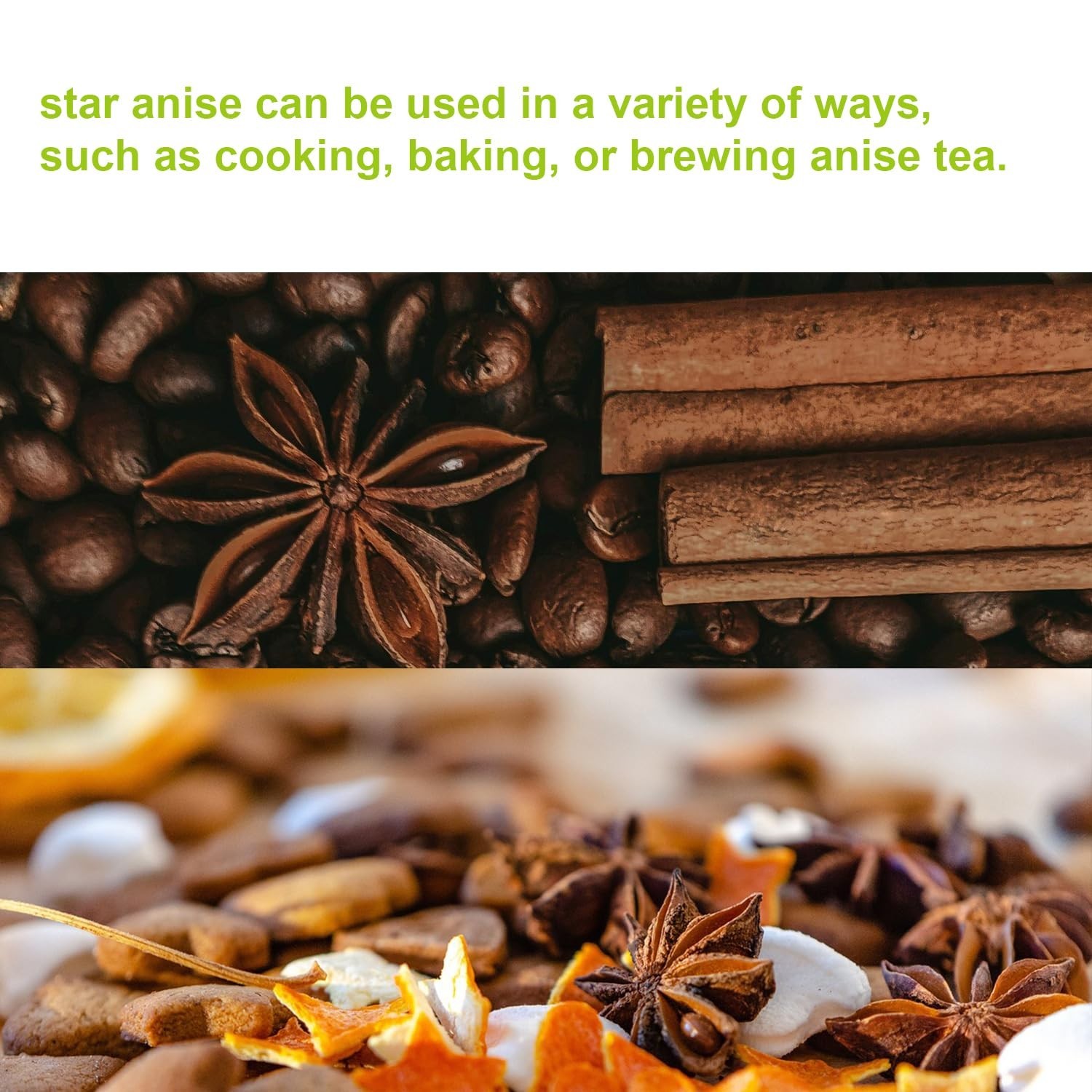 Star Anise Whole 16 Oz for Cooking, Baking, or Brewing Tea, Chinese Star Anise B